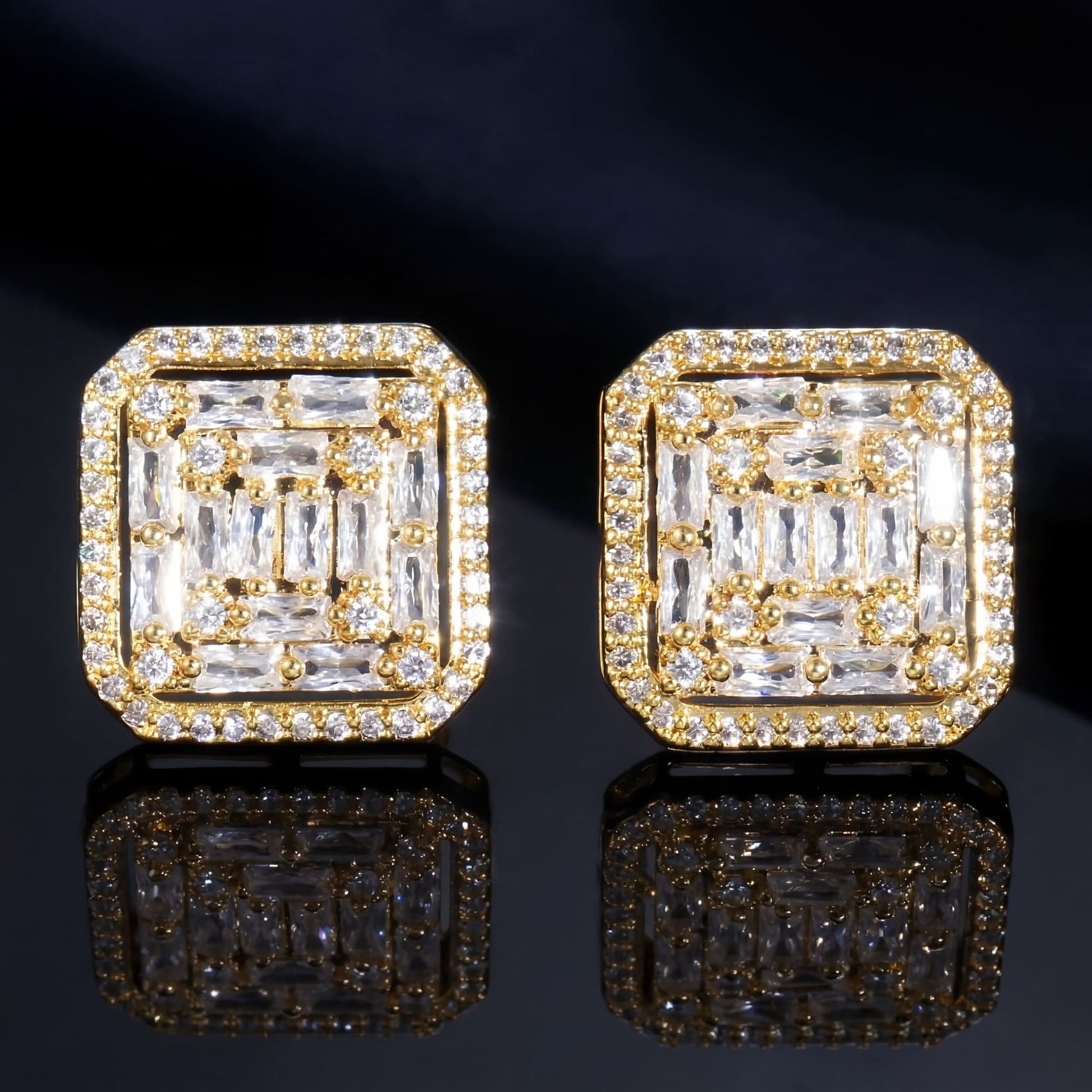 ICED OUT "GOLD PHANTASTICO" OHRRINGE - ICERAIN JEWELRY