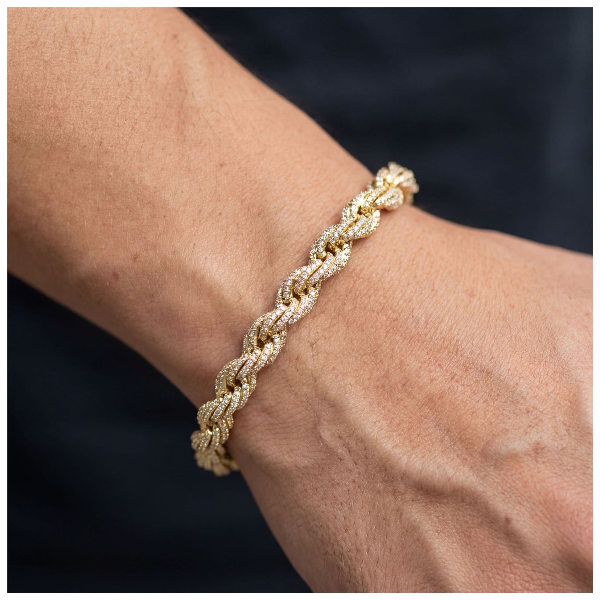 ICED OUT 8MM "GOLD ROPE" ARMBAND - ICERAIN JEWELRY