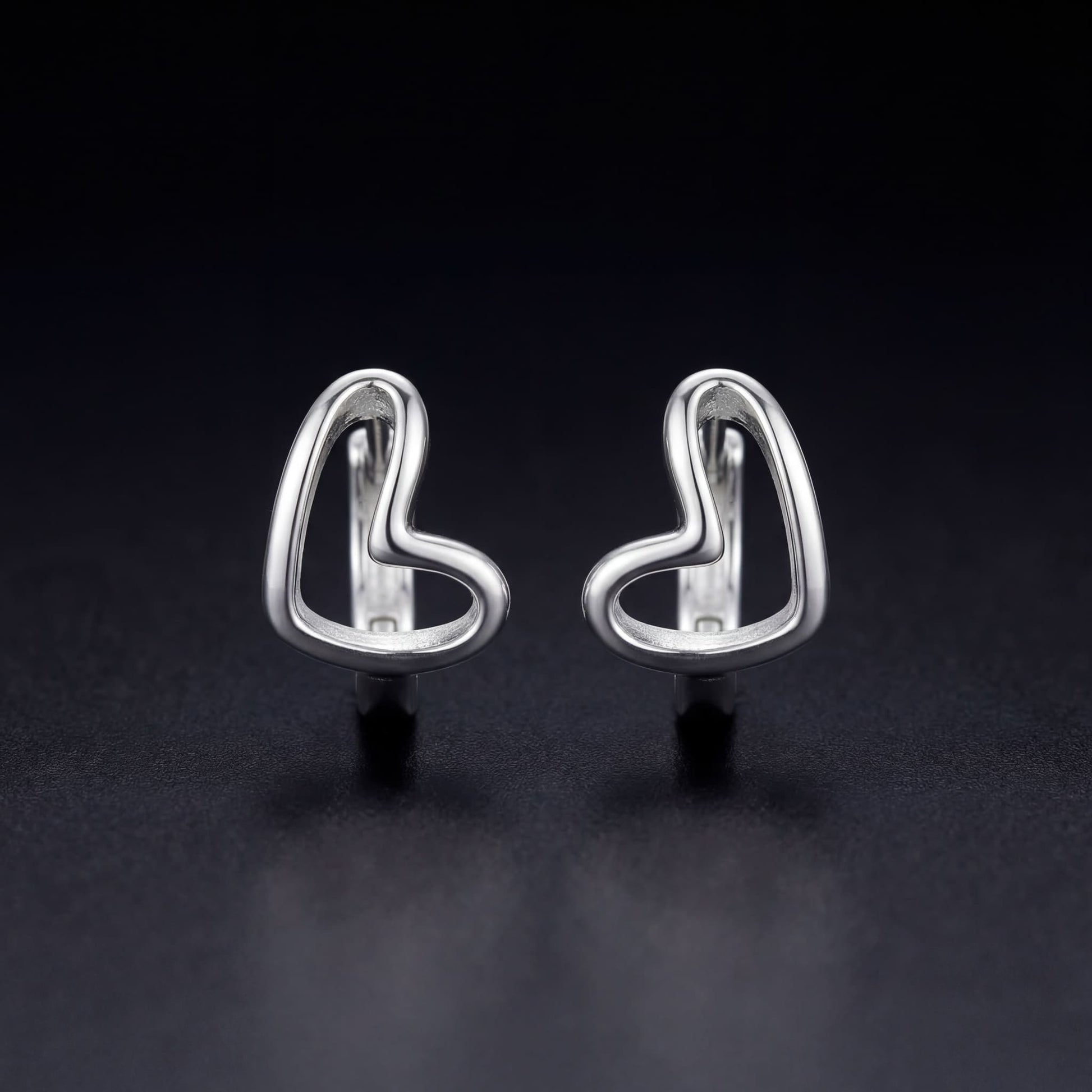 925S SILVER "HEART" OHRRINGE - ICERAIN JEWELRY