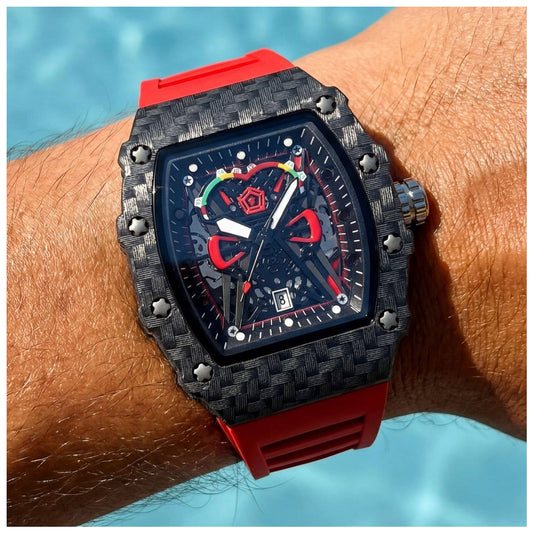 EDELSTAHL "CARBONIRA" UHR - ICERAIN JEWELRY