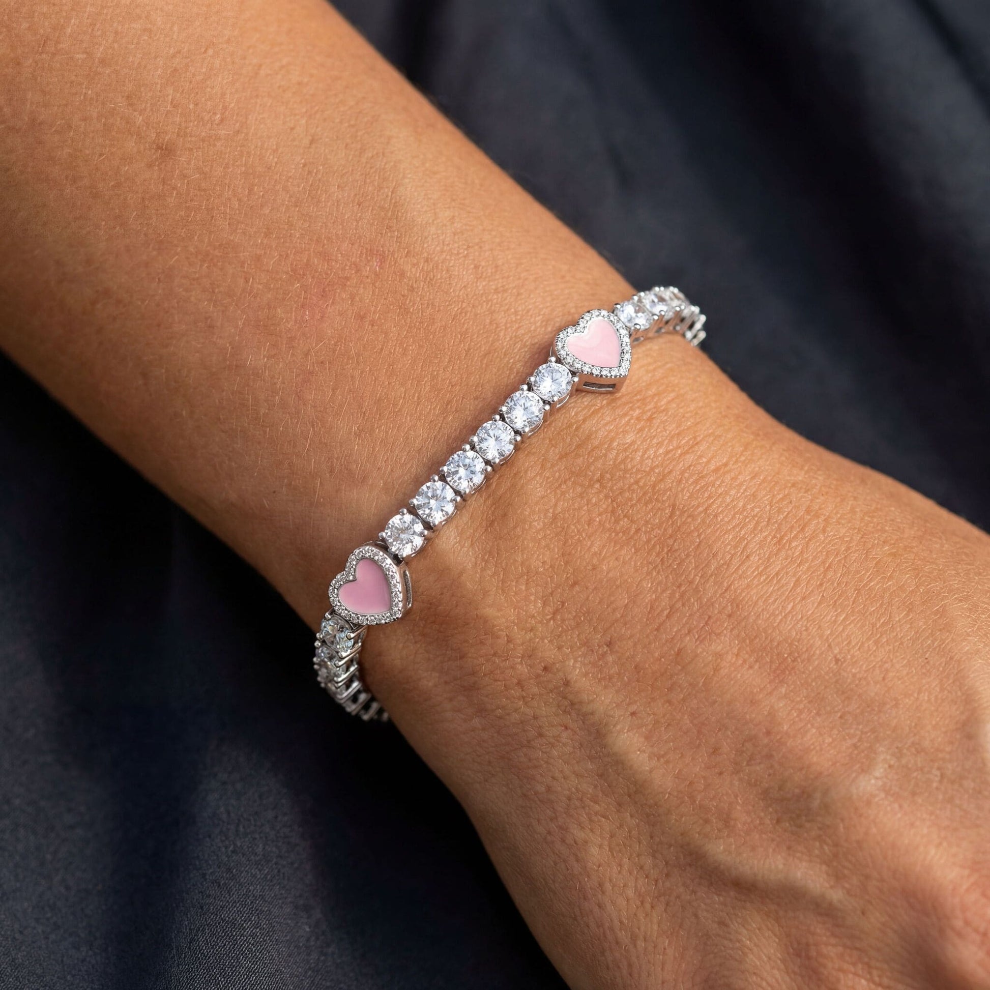ICED OUT "HEART CLOVER TENNIS" ARMBAND - ICERAIN JEWELRY