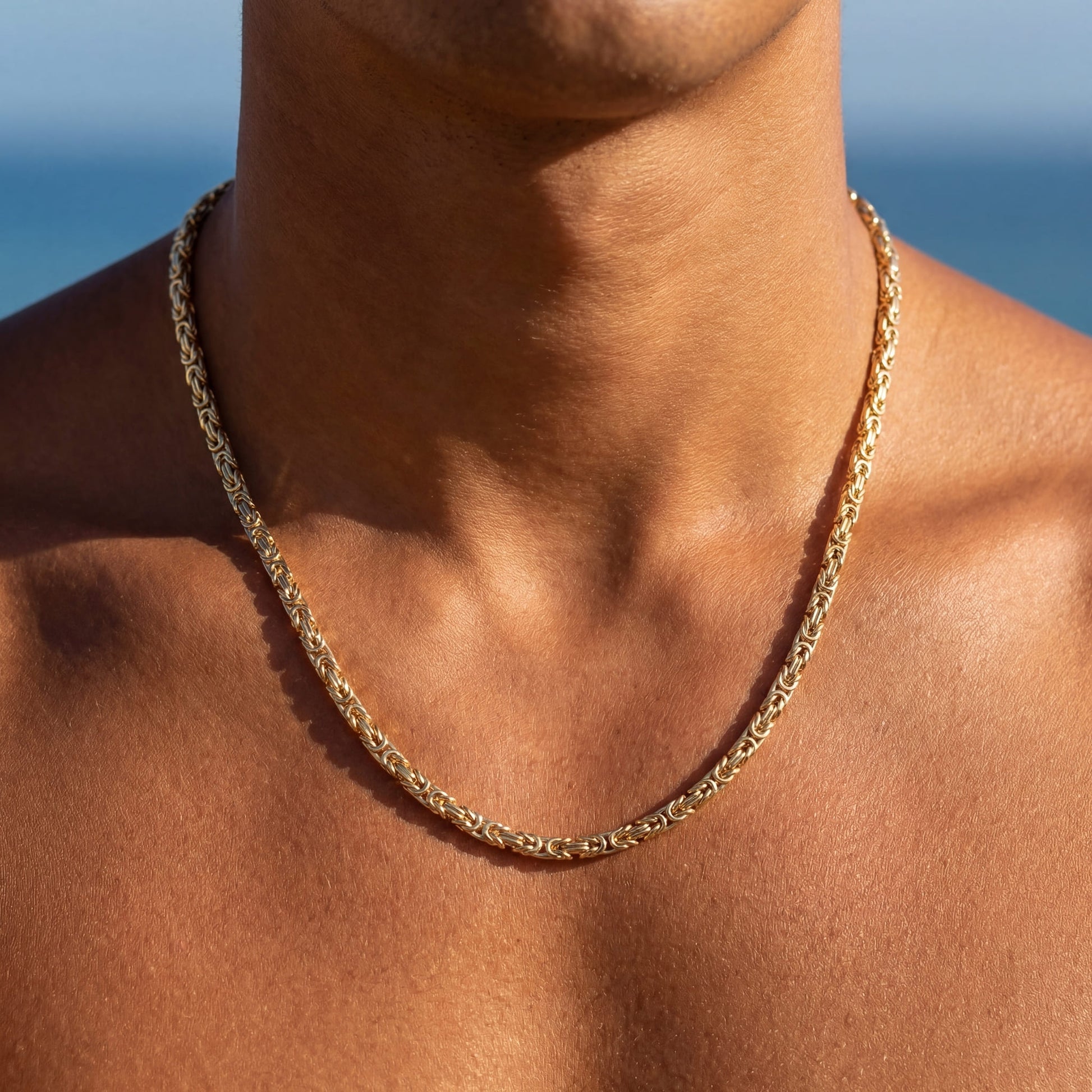 925S SILVER 18K GOLD 2,5MM "KING" KÖNIGSKETTE - ICERAIN JEWELRY