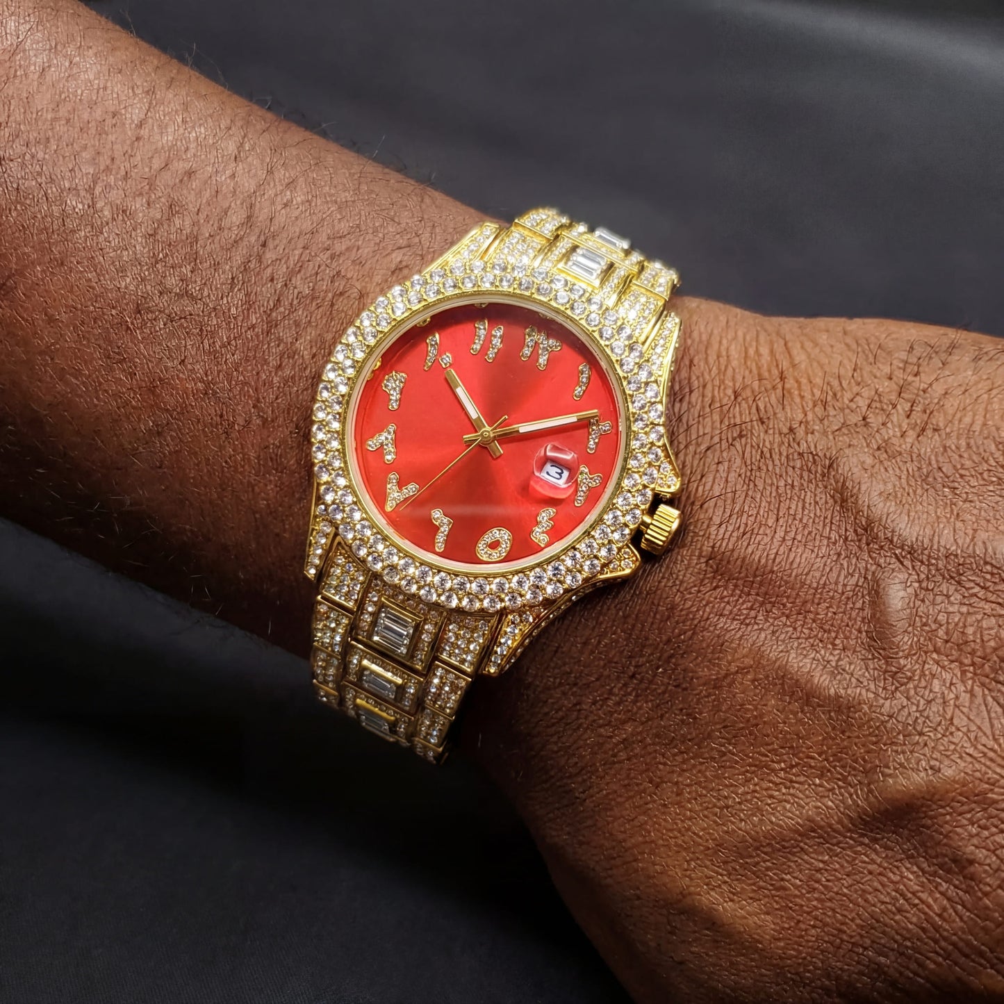 ICED OUT "ARABIC" UHR - ICERAIN JEWELRY