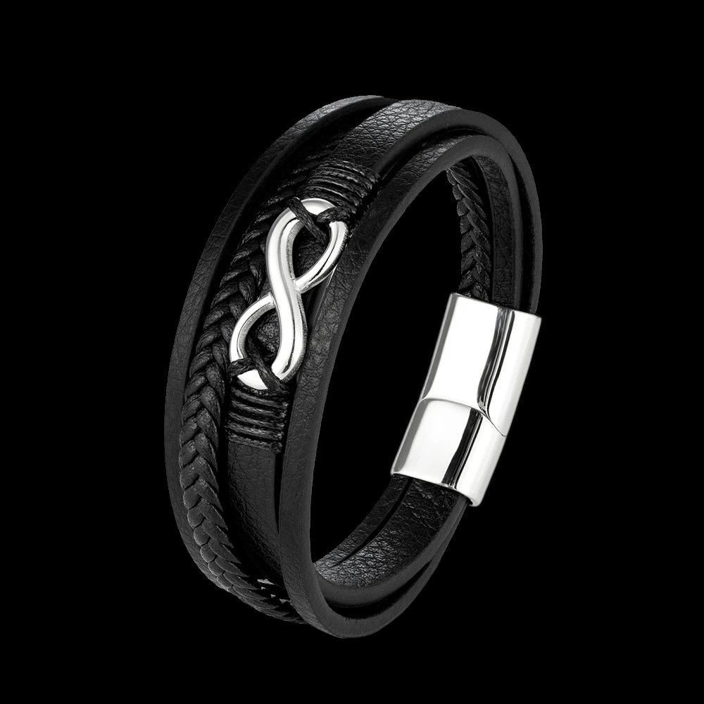 Elegante Leder "Infinity" Armbänder