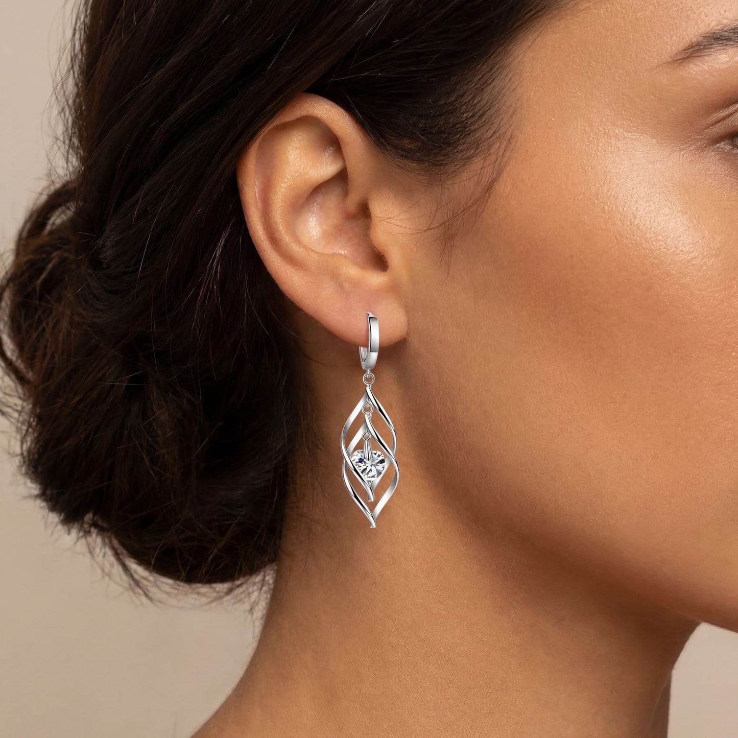 925S SILVER "SILVER HOLLOW" OHRRINGE - ICERAIN JEWELRY