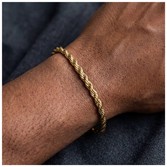 SALE | EDELSTAHL 3MM 20CM "GOLD ROPE" ARMBAND - ICERAIN JEWELRY