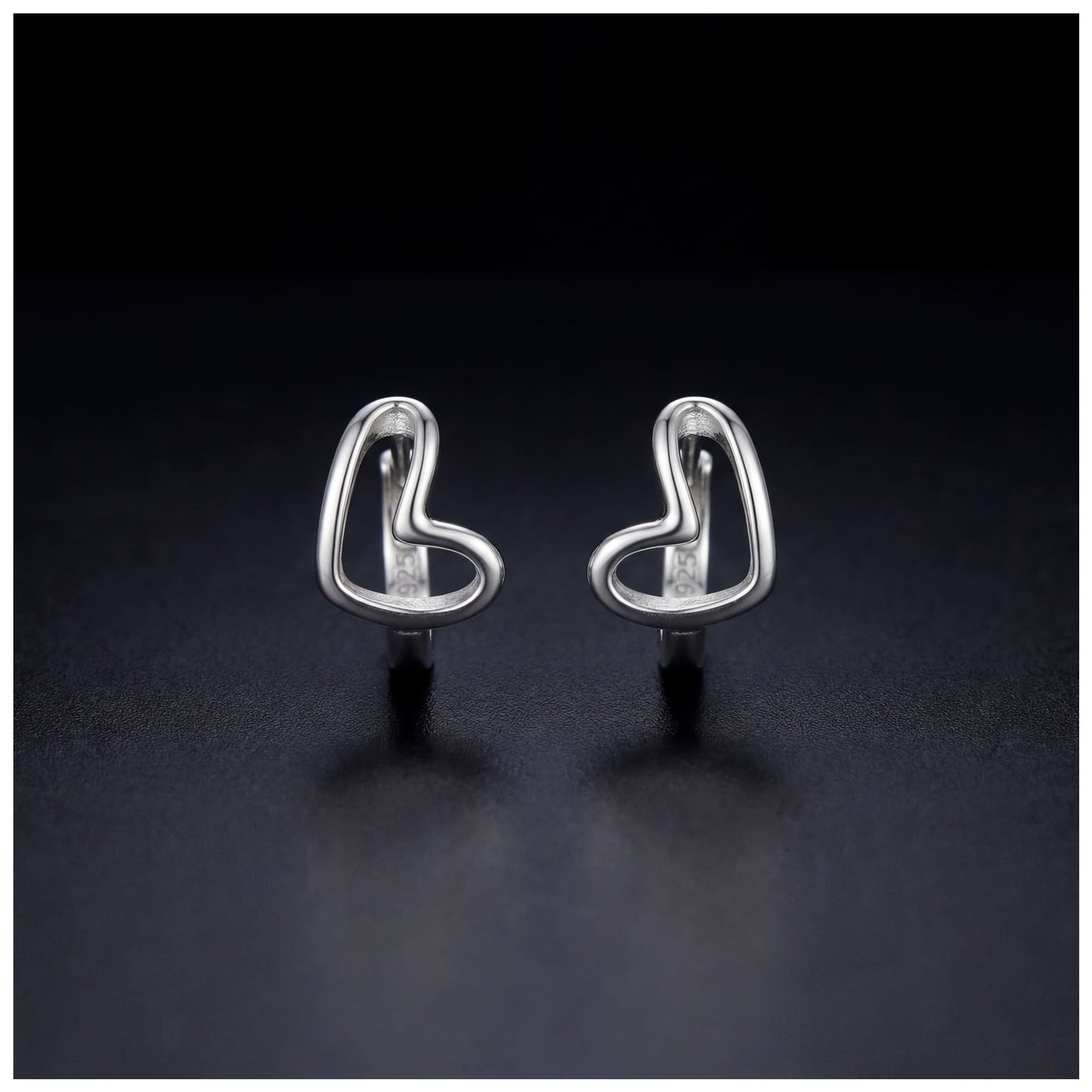 925S SILVER "HEART" OHRRINGE - ICERAIN JEWELRY