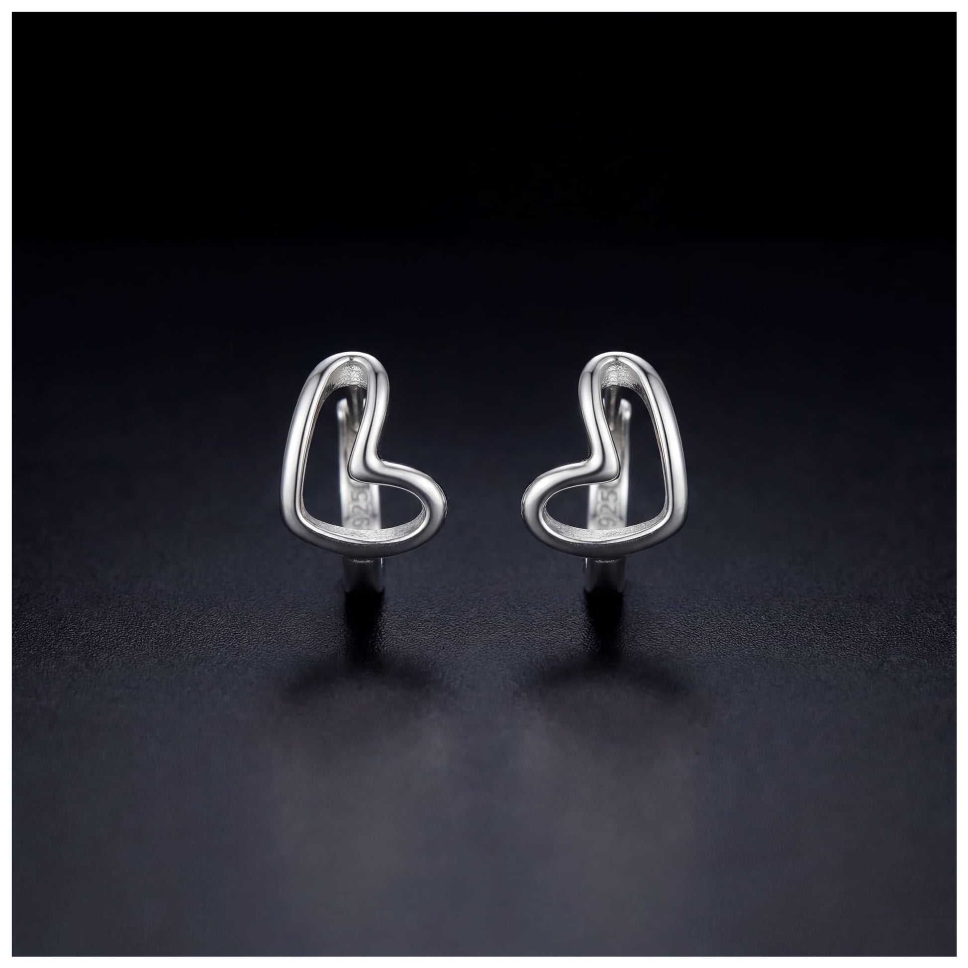 925S SILVER "HEART" OHRRINGE - ICERAIN JEWELRY