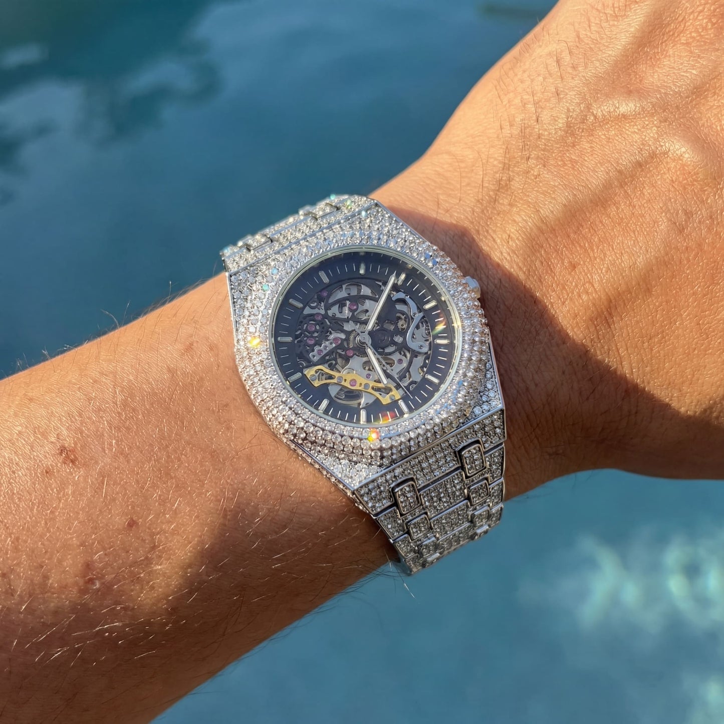 ICED OUT AUTOMATIK "SCHELETRO" UHR - ICERAIN JEWELRY