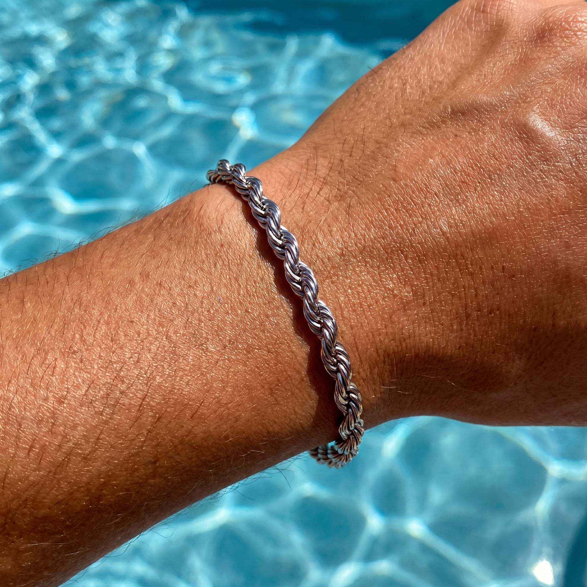 EDELSTAHL "SILVER ROPE" ARMBAND - ICERAIN JEWELRY