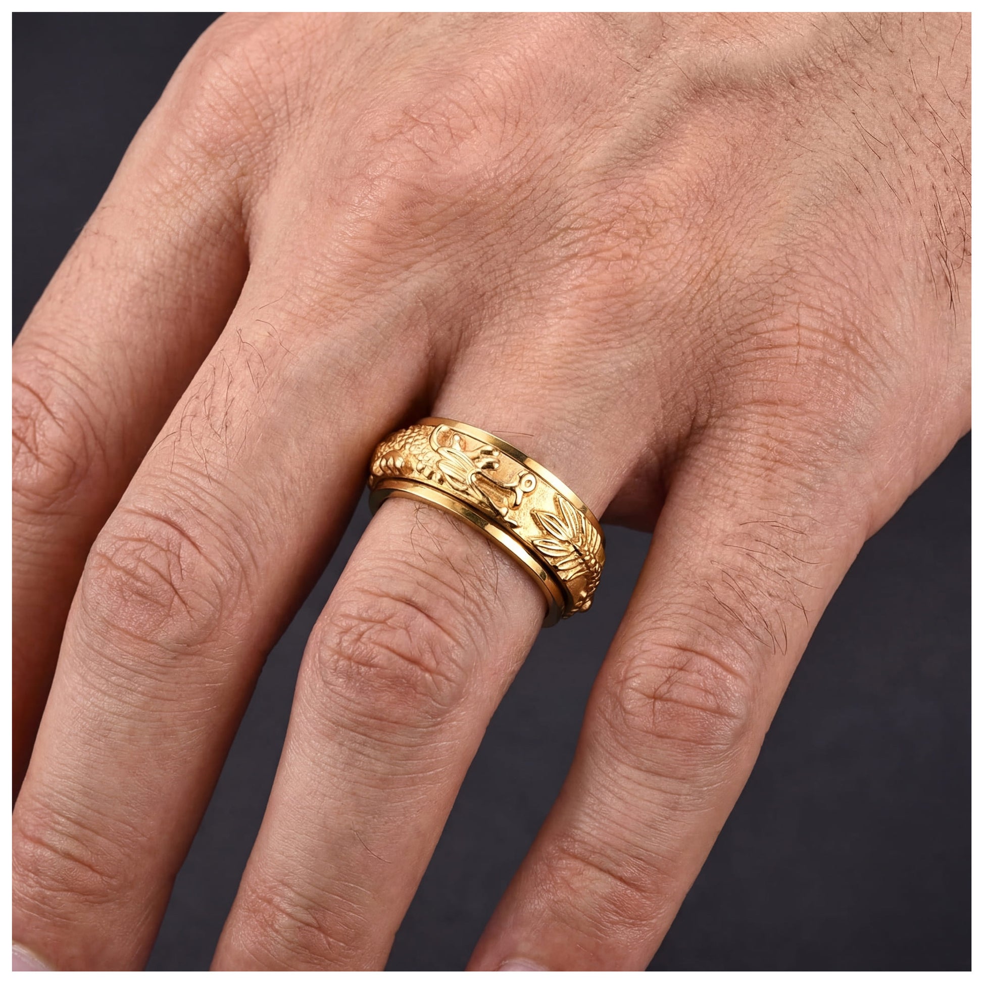 EDELSTAHL "GOLD DRAGON" RING - ICERAIN JEWELRY