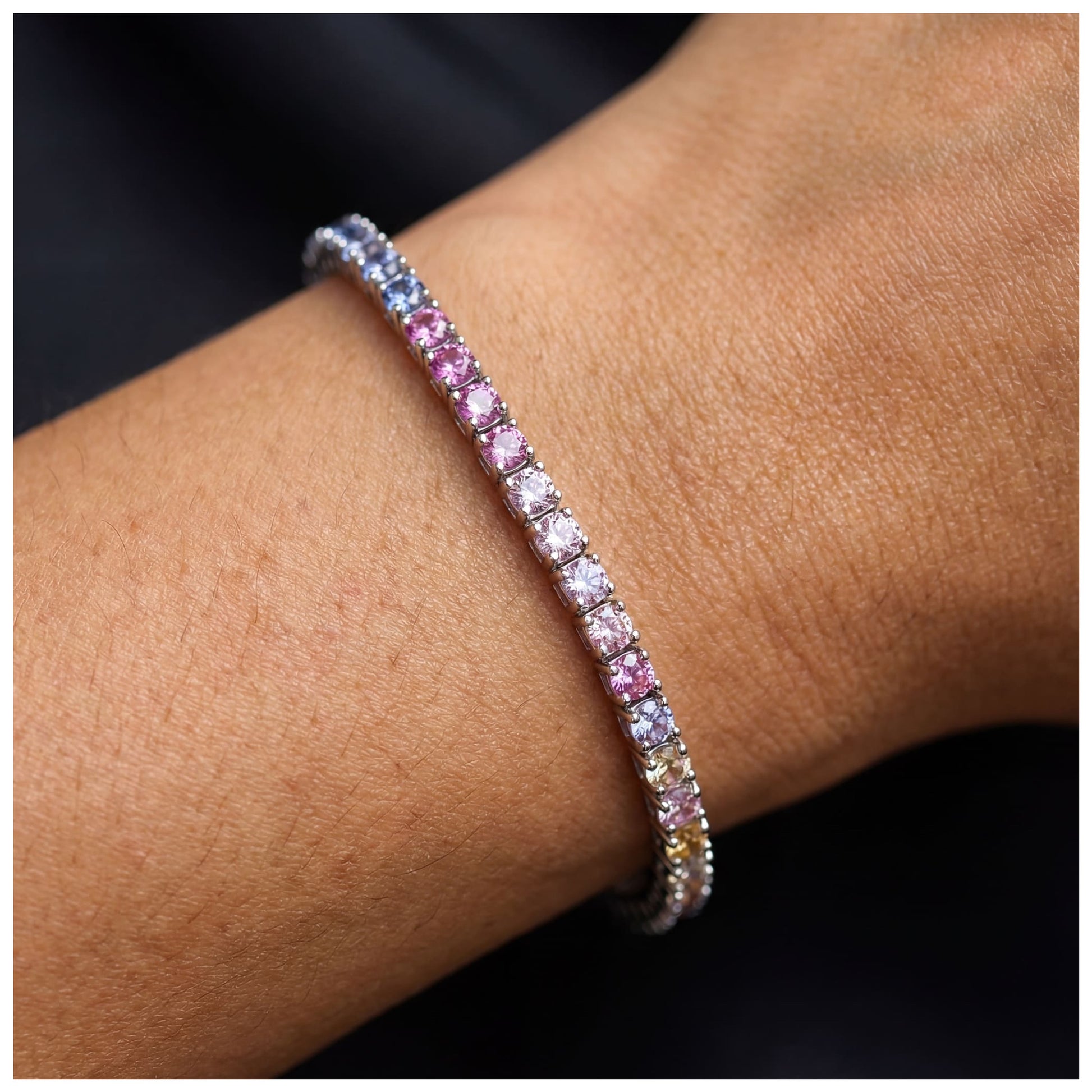 ICED OUT 2MM "COLORFUL TENNIS" ARMBAND - ICERAIN JEWELRY