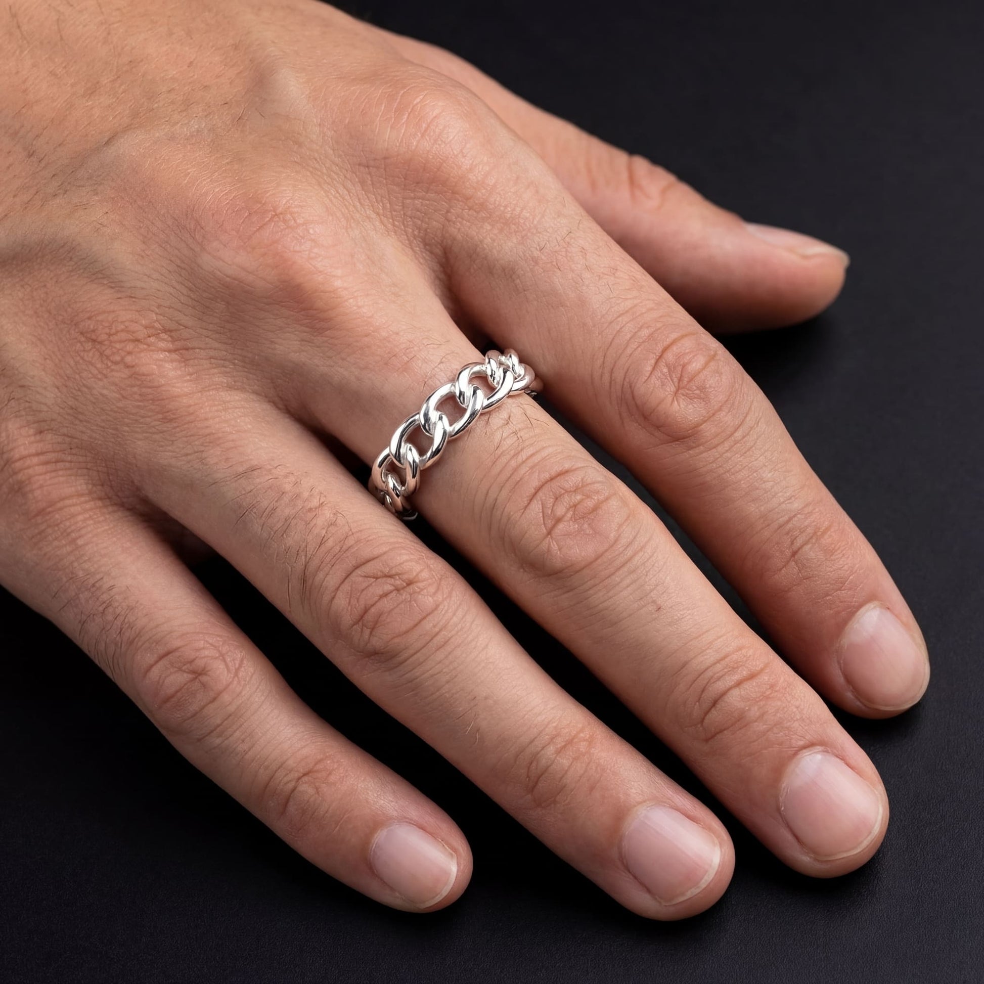 925S SILVER "SILVER CUBAN" RING - ICERAIN JEWELRY