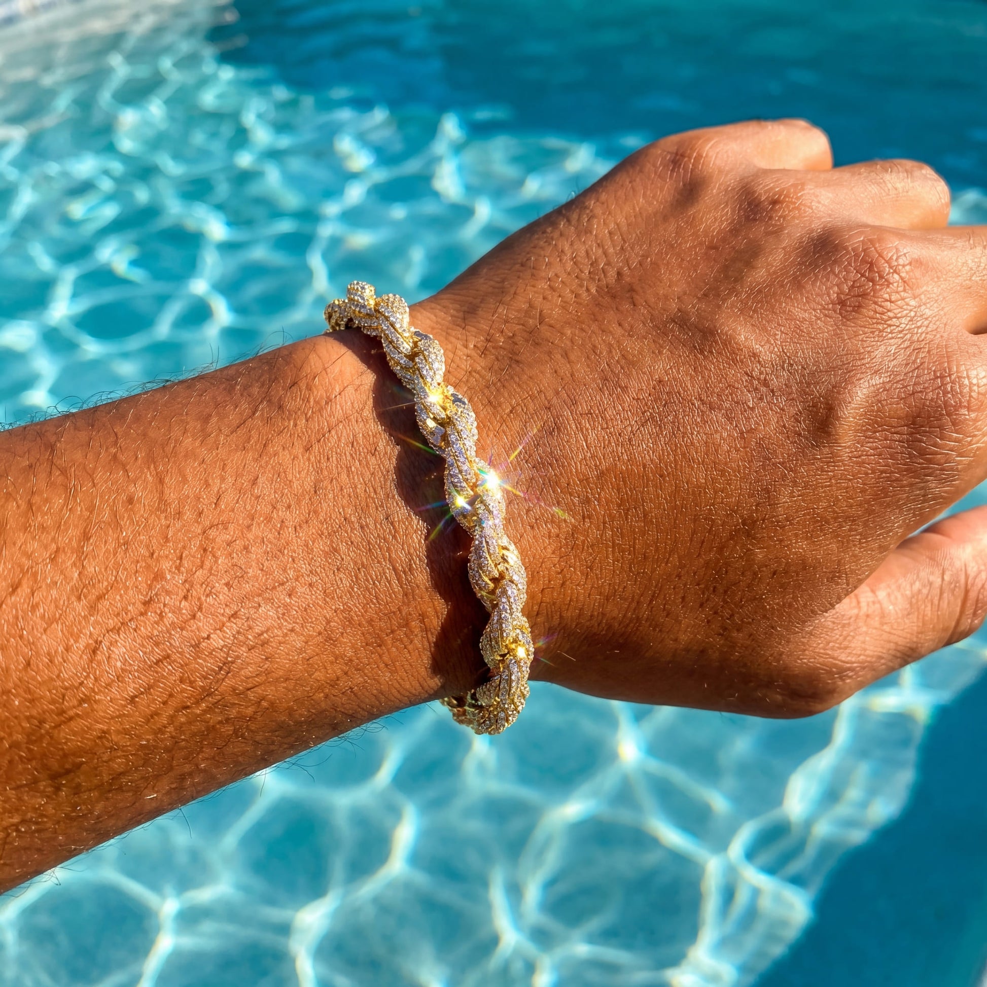 ICED OUT 8MM "GOLD ROPE" ARMBAND - ICERAIN JEWELRY