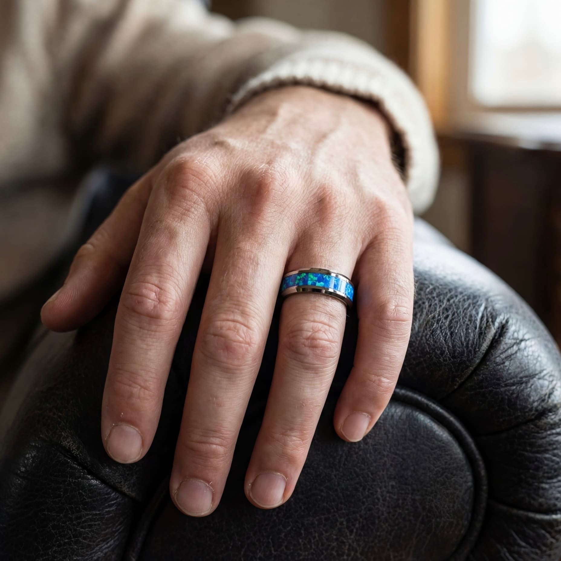 EDELSTAHL "BLUEFIRE" RING - ICERAIN JEWELRY