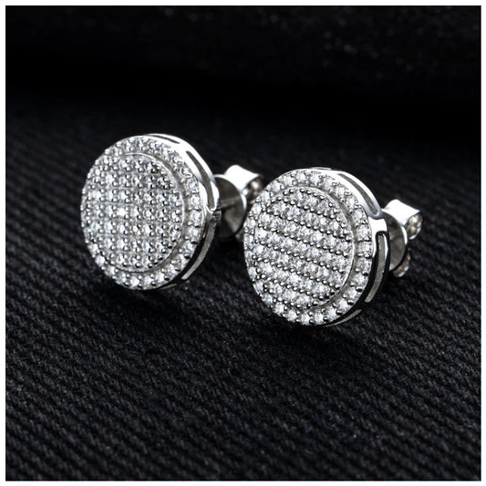 ICED OUT MOISSANITE "CIRCLE" WEISSGOLD 925S SILVER OHRRINGE - ICERAIN JEWELRY