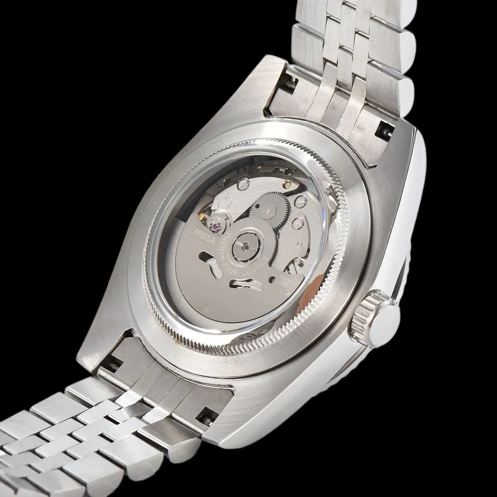 EDELSTAHL AUTOMATIK 36MM/39MM "WHO CARES I´M ALREADY LATE" UHR - ICERAIN JEWELRY