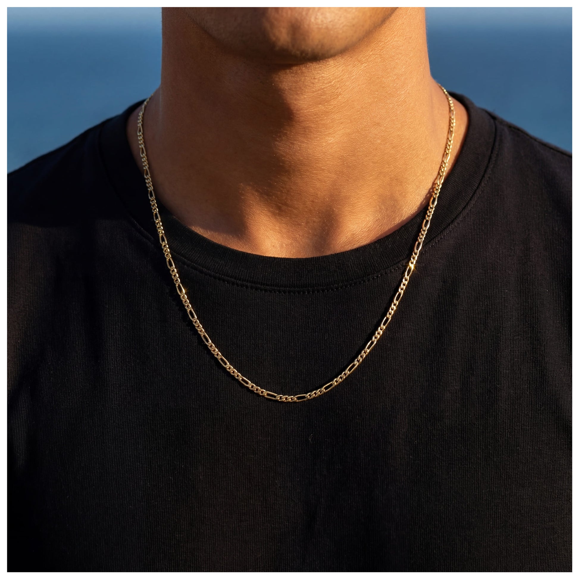 925S SILVER 18K GOLD "FIGARO" KETTE [CLASSIC VERSION] - ICERAIN JEWELRY