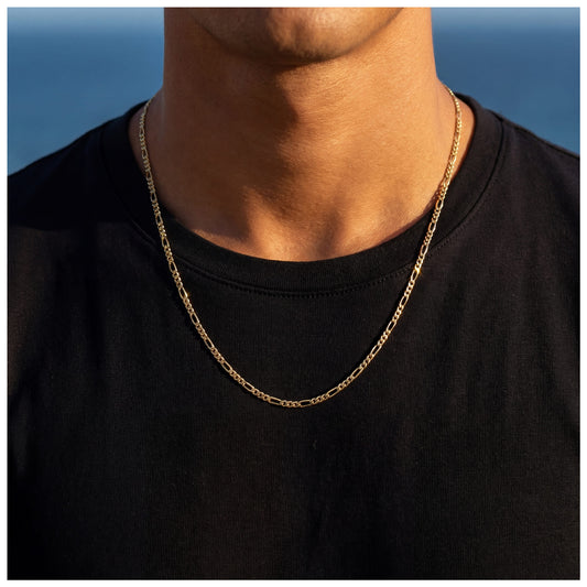 925S SILVER 18K GOLD "FIGARO" KETTE [CLASSIC VERSION] - ICERAIN JEWELRY