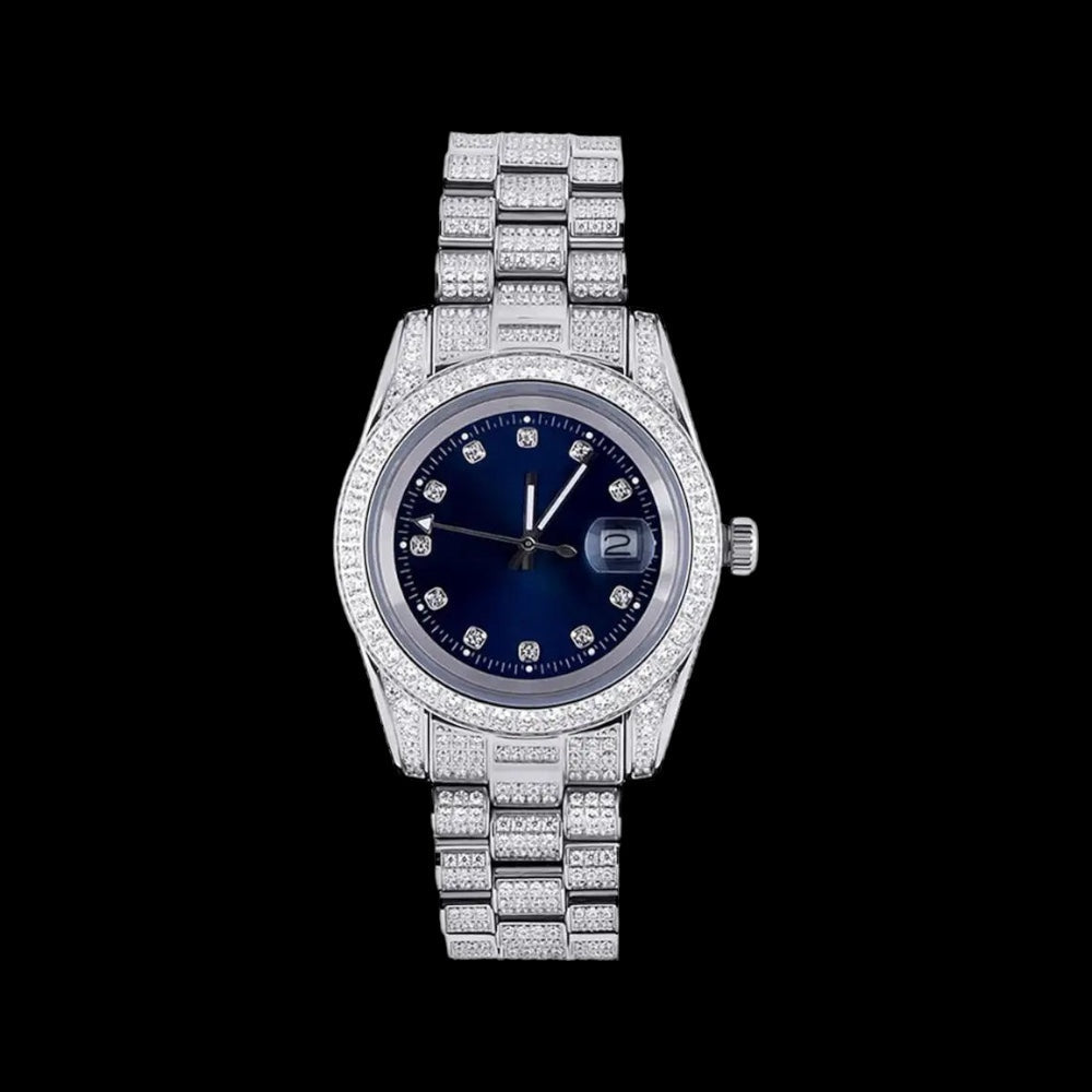 ICED OUT 40MM "COSAFIMA" 12K WEISSGOLD UHR