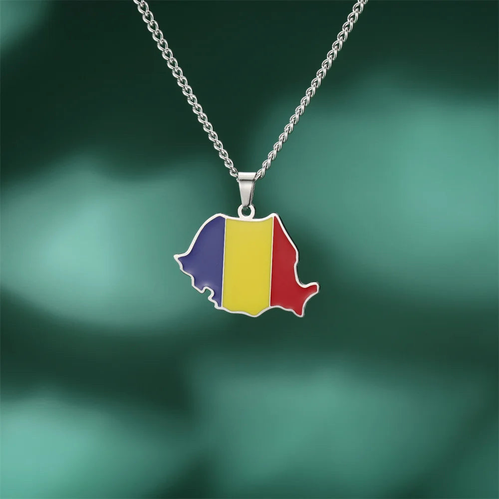 EDELSTAHL "ROMANIA" LÄNDERKETTE - ICERAIN JEWELRY