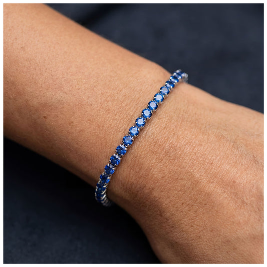 ICED OUT 4MM "BLUE TENNIS" ARMBAND - ICERAIN JEWELRY