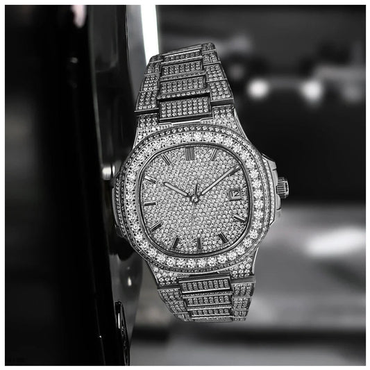 ICED OUT 43MM MOISSANITE "SILVER FERANOIR" UHR - ICERAIN JEWELRY