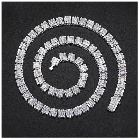 ICED OUT 8MM MOISSANITE "TOPTATE" WEISSGOLD 925S SILVER KETTE - ICERAIN JEWELRY