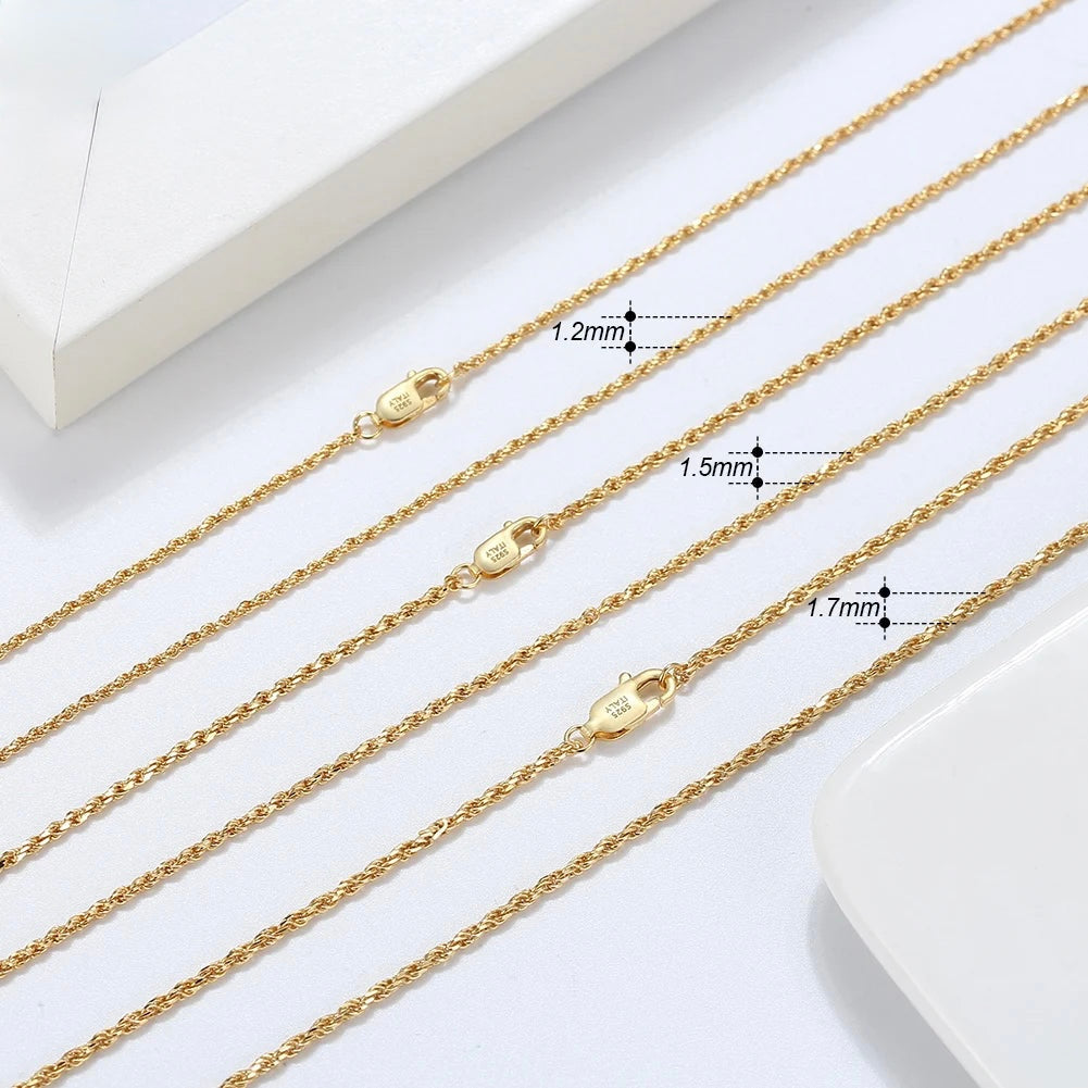 925S SILVER 18K GOLD "ROPE" KETTE - ICERAIN JEWELRY