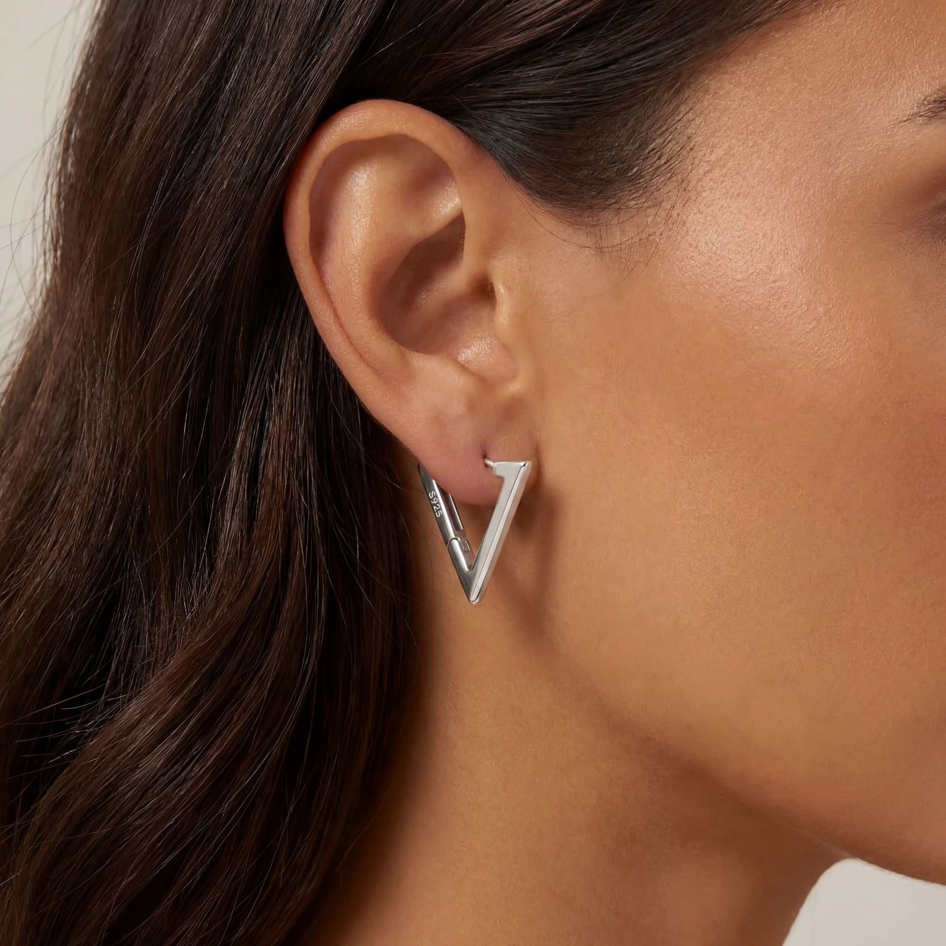 925S SILVER "TRIANGLE" OHRRINGE - ICERAIN JEWELRY