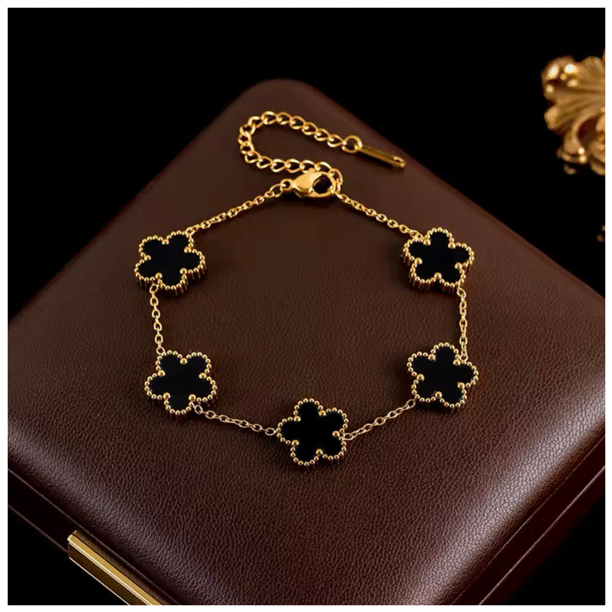 SALE | EDELSTAHL "GOLD/BLACK CLOVER" ARMBAND
