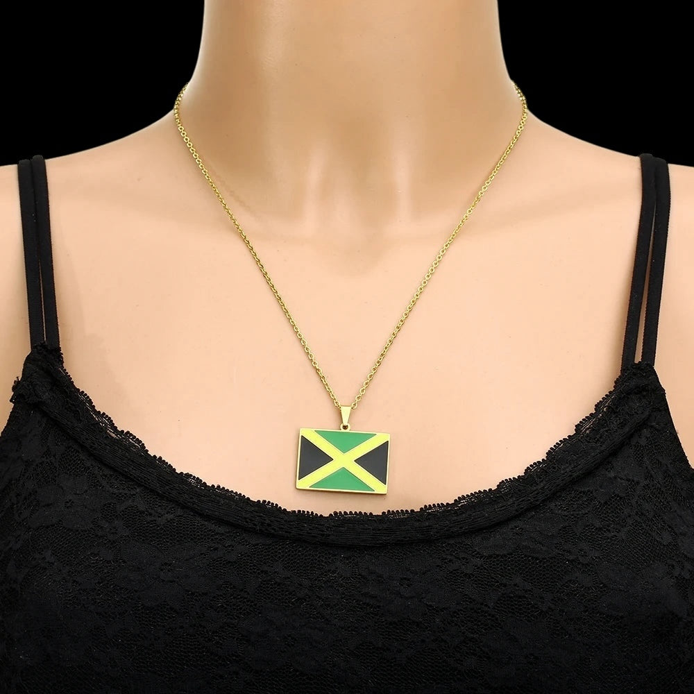 EDELSTAHL "JAMAICA FLAG" LÄNDERKETTE - ICERAIN JEWELRY