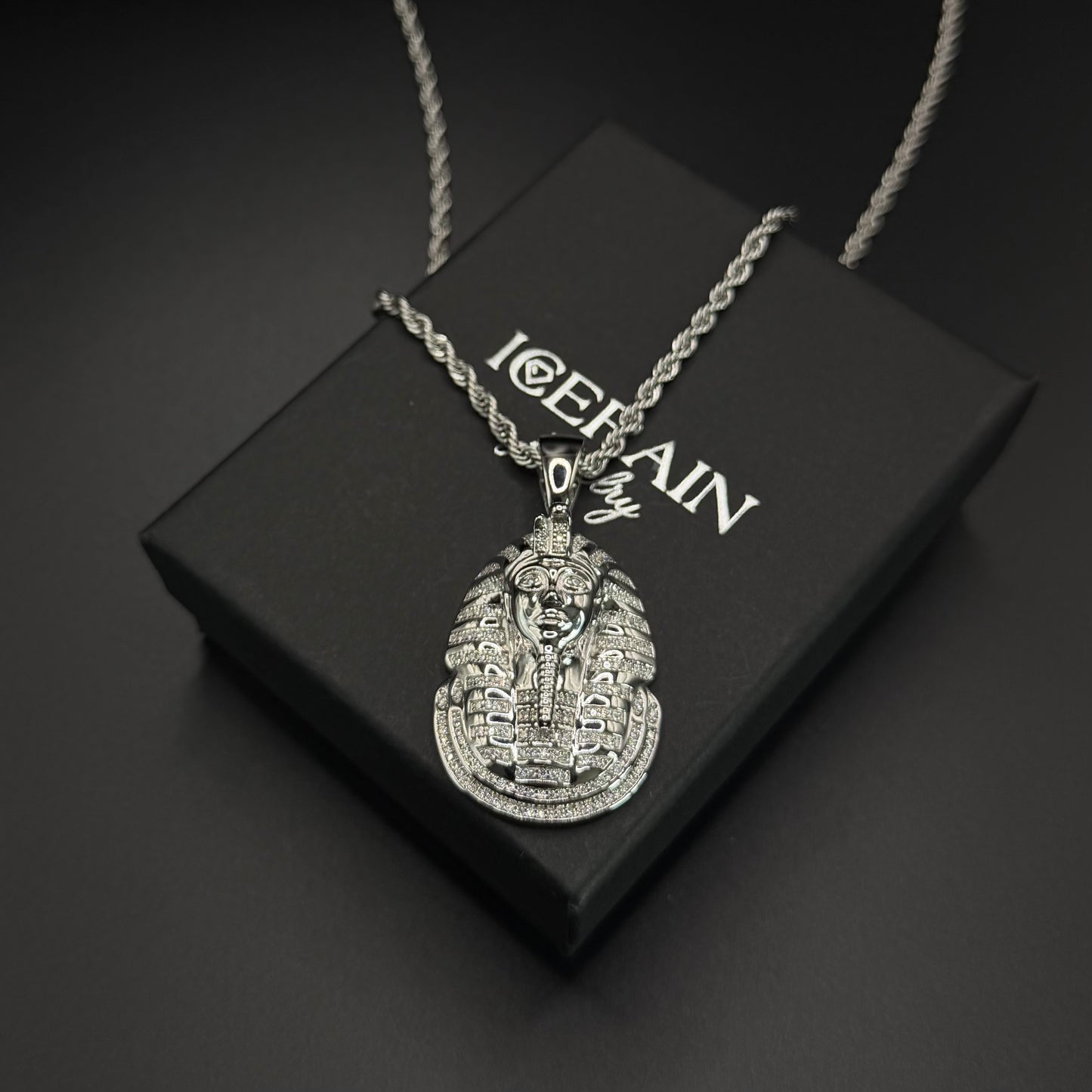 ICED OUT MOISSANITE "PHARAO" WEISSGOLD 925S SILVER KETTE - ICERAIN JEWELRY