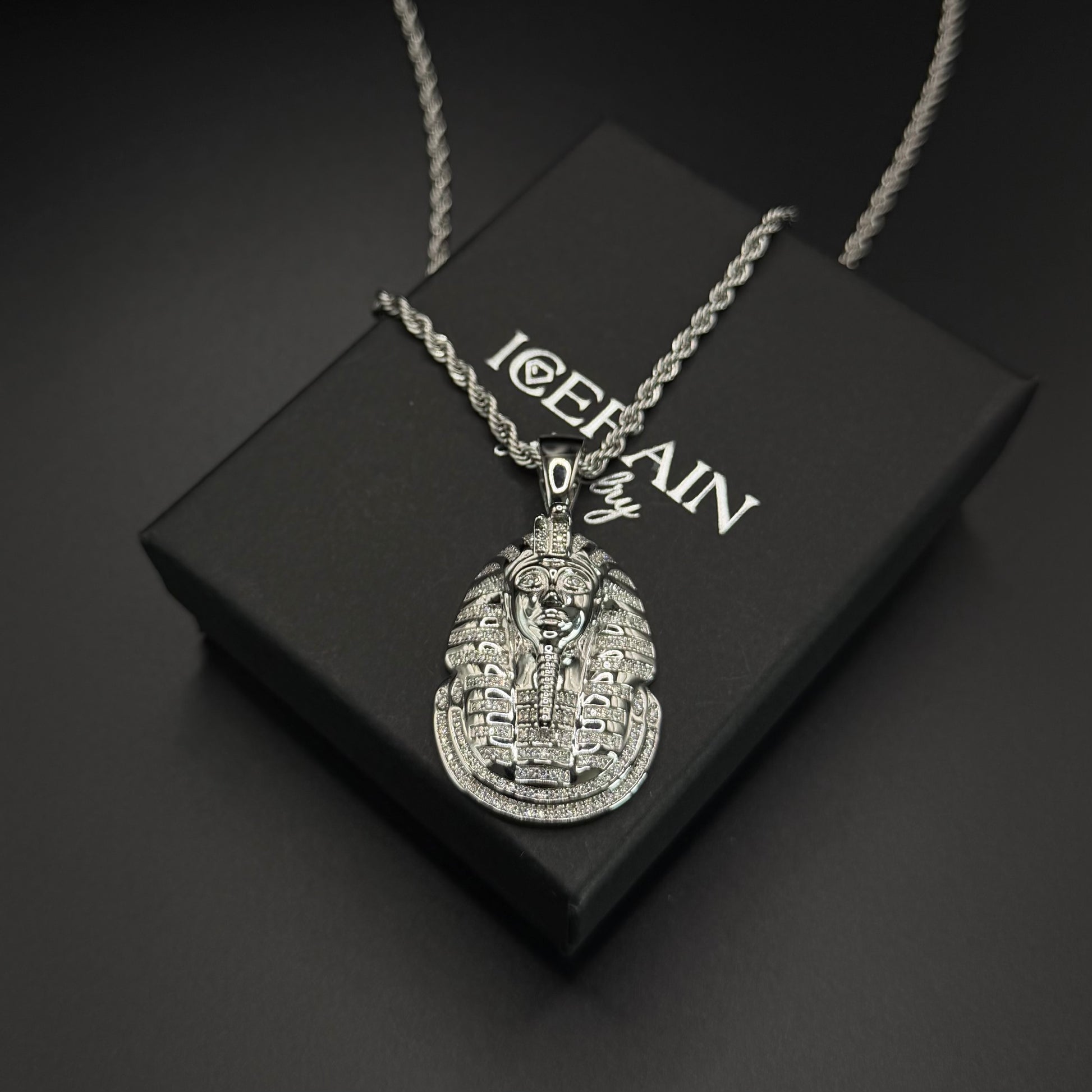 ICED OUT MOISSANITE "PHARAO" WEISSGOLD 925S SILVER KETTE - ICERAIN JEWELRY