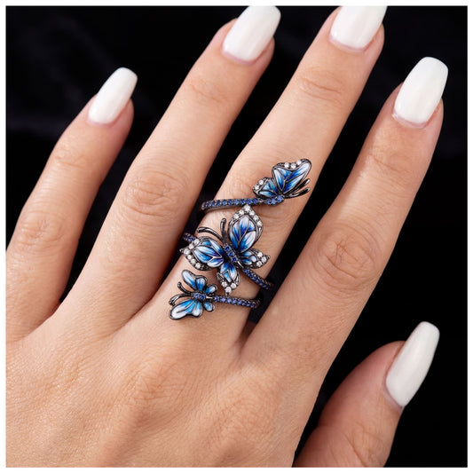 ICED OUT "TRIPLE BUTTERFLY" RING - ICERAIN JEWELRY