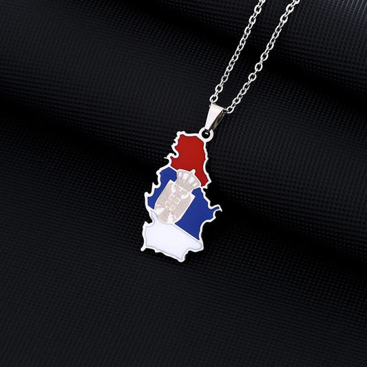 EDELSTAHL "SERBIA" LÄNDERKETTE - ICERAIN JEWELRY