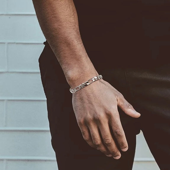 925S SILVER 6,5MM "FIGARO" ARMBAND [PREMIUM VERSION] - ICERAIN JEWELRY