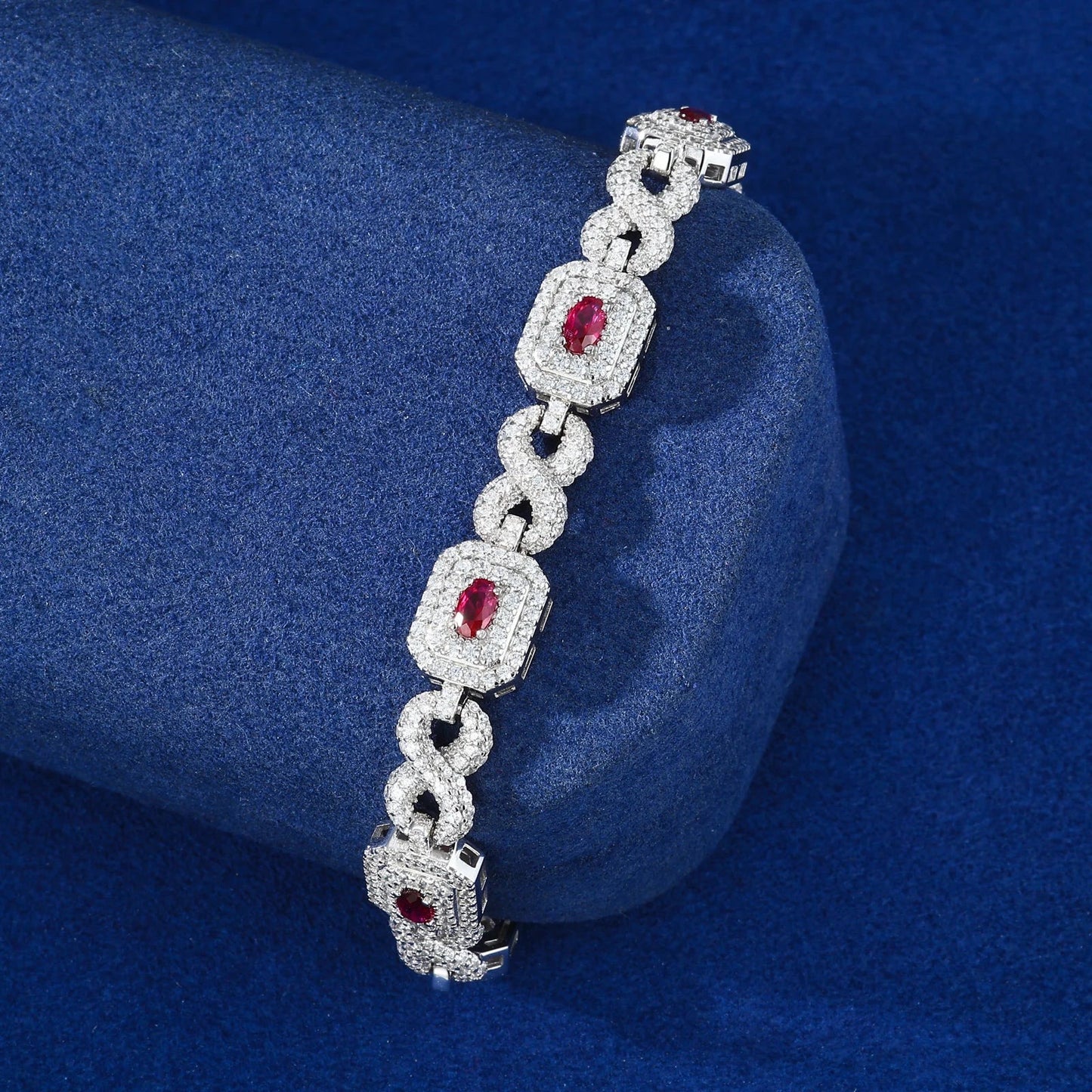 ICED OUT 10MM MOISSANITE "ZOLETTA" WEISSGOLD 925S SILVER ARMBAND
