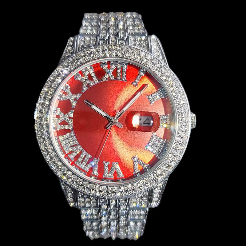 Luxus Designer Iced Out "Regina" Uhr + Box + Armbandkürzer