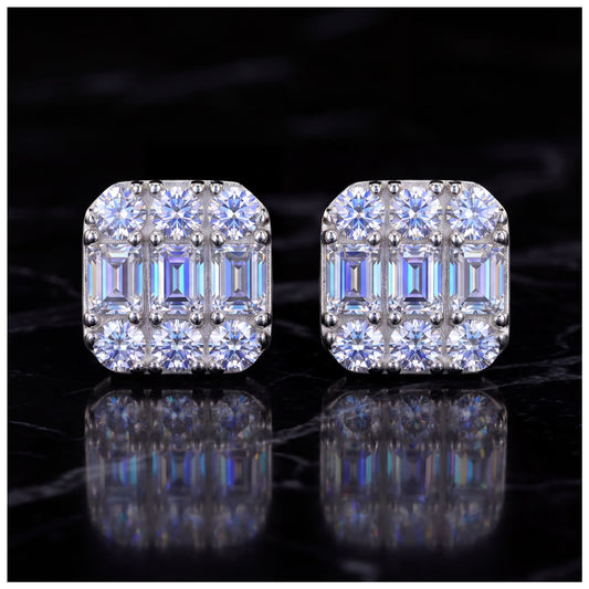 ICED OUT MOISSANITE "ANDRES" WEISSGOLD 925S SILVER OHRRINGE