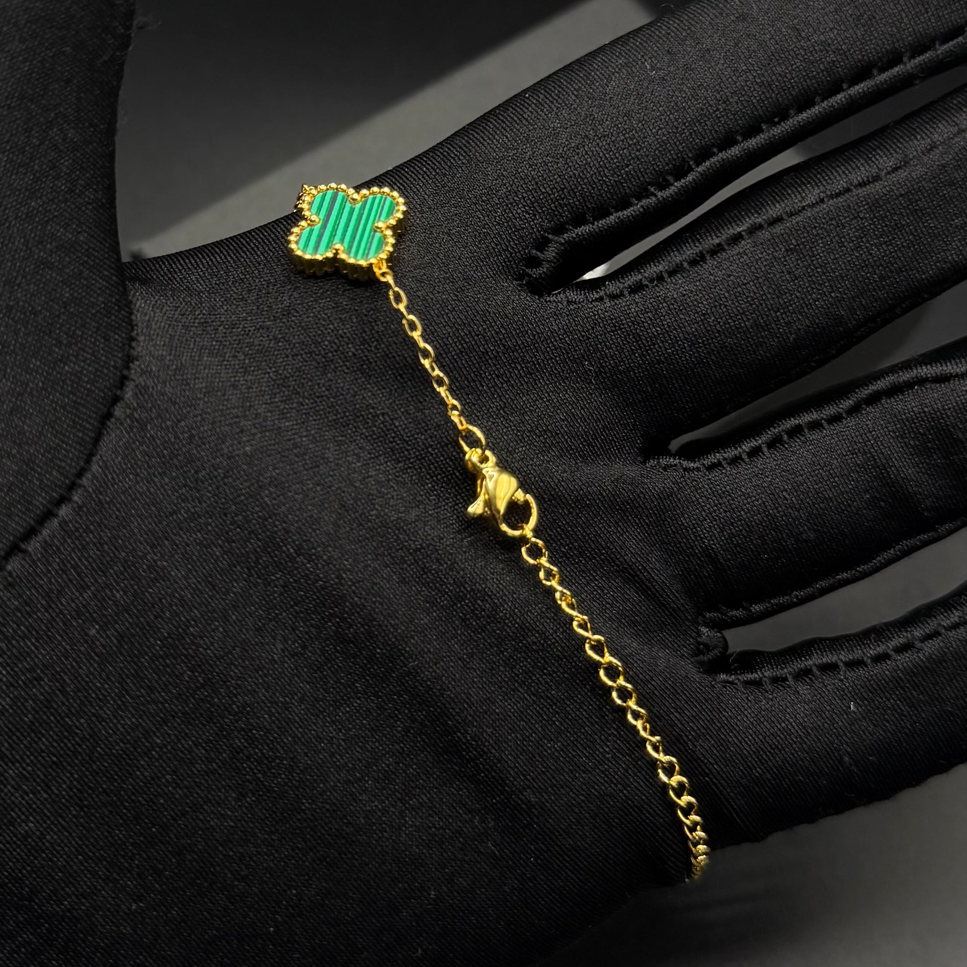 SALE | EDELSTAHL "GOLD/GREEN CLOVER" ARMBAND - ICERAIN JEWELRY