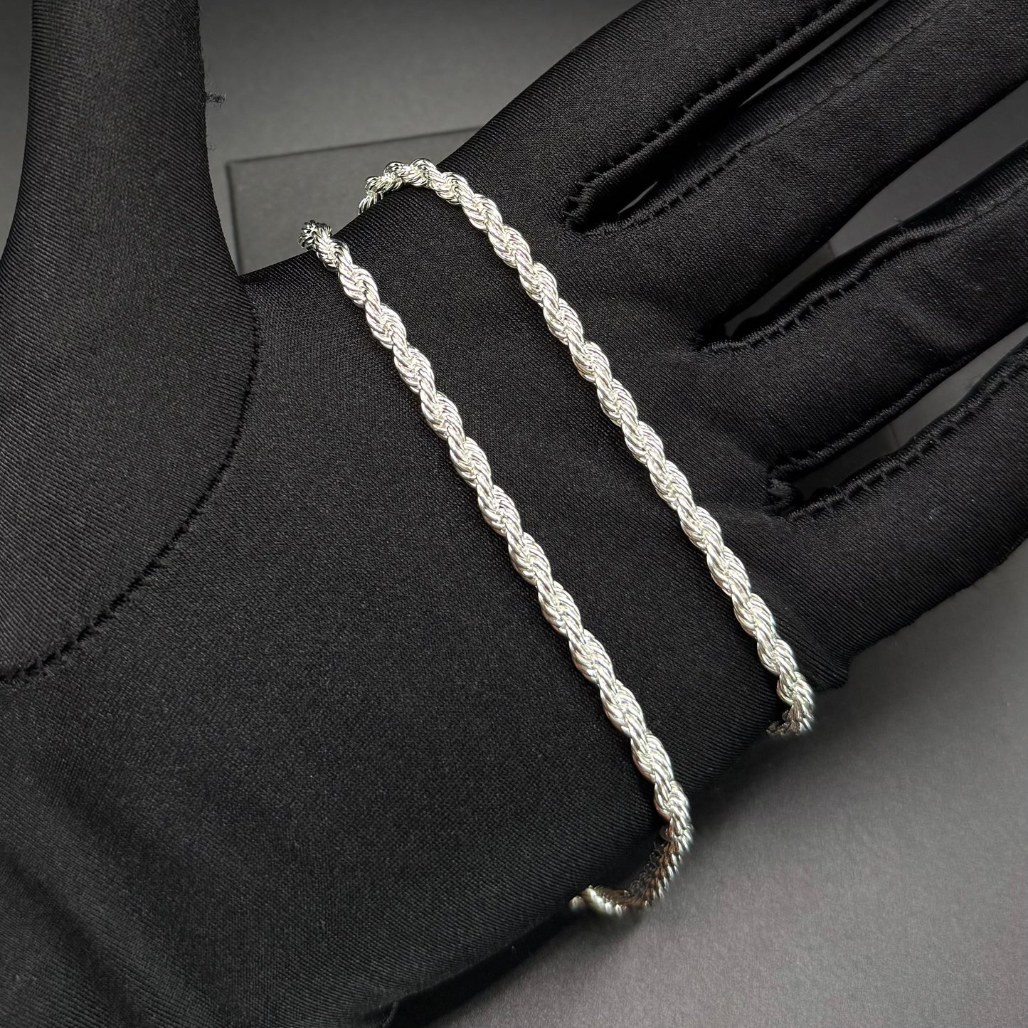 925S SILVER 4MM "ROPE" KETTE - ICERAIN JEWELRY
