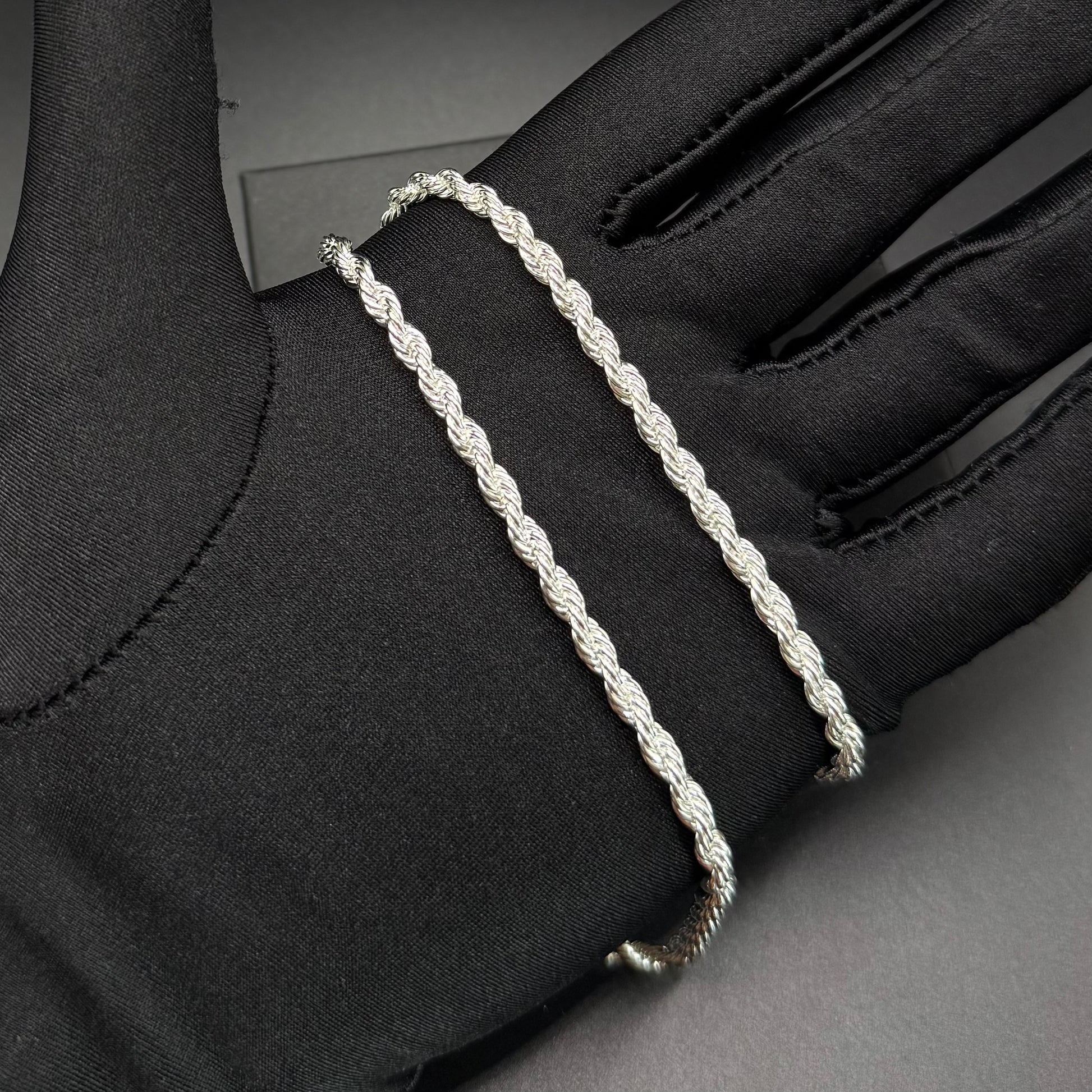 925S SILVER 4MM "ROPE" KETTE - ICERAIN JEWELRY