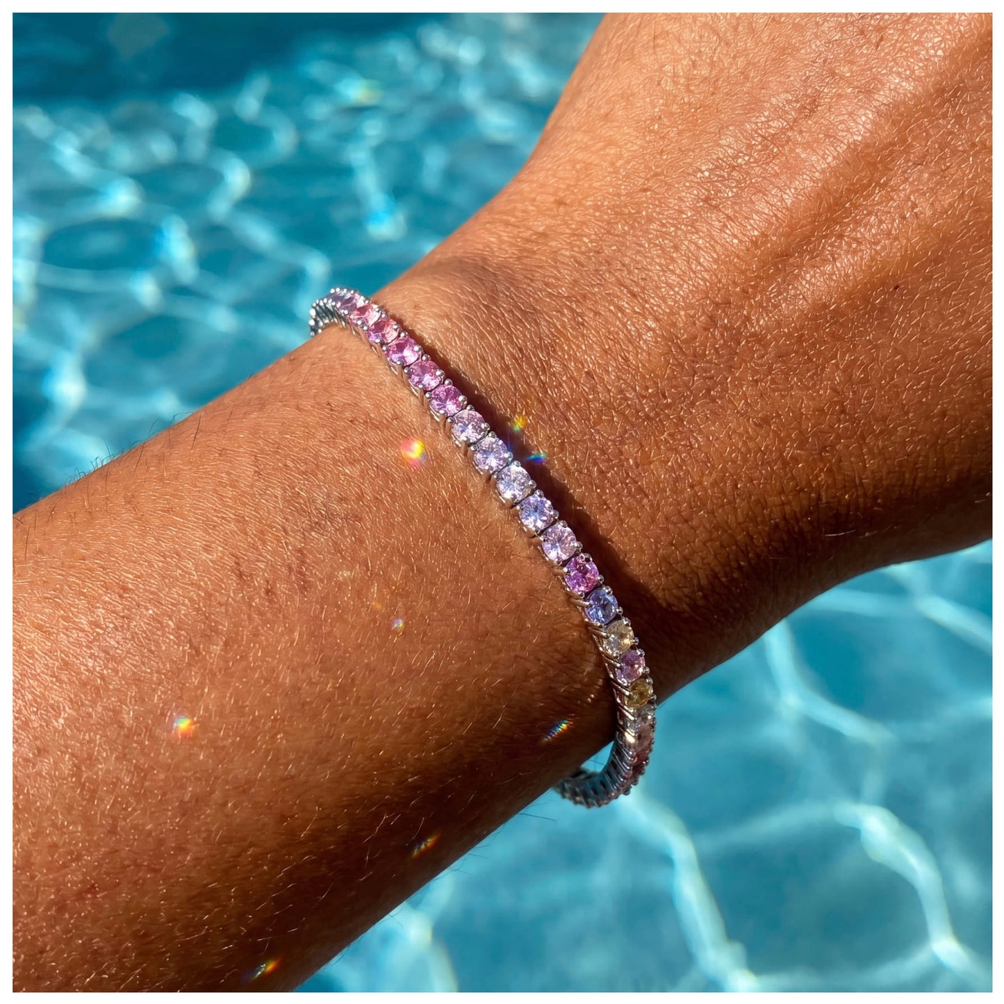 ICED OUT 2MM "COLORFUL TENNIS" ARMBAND - ICERAIN JEWELRY