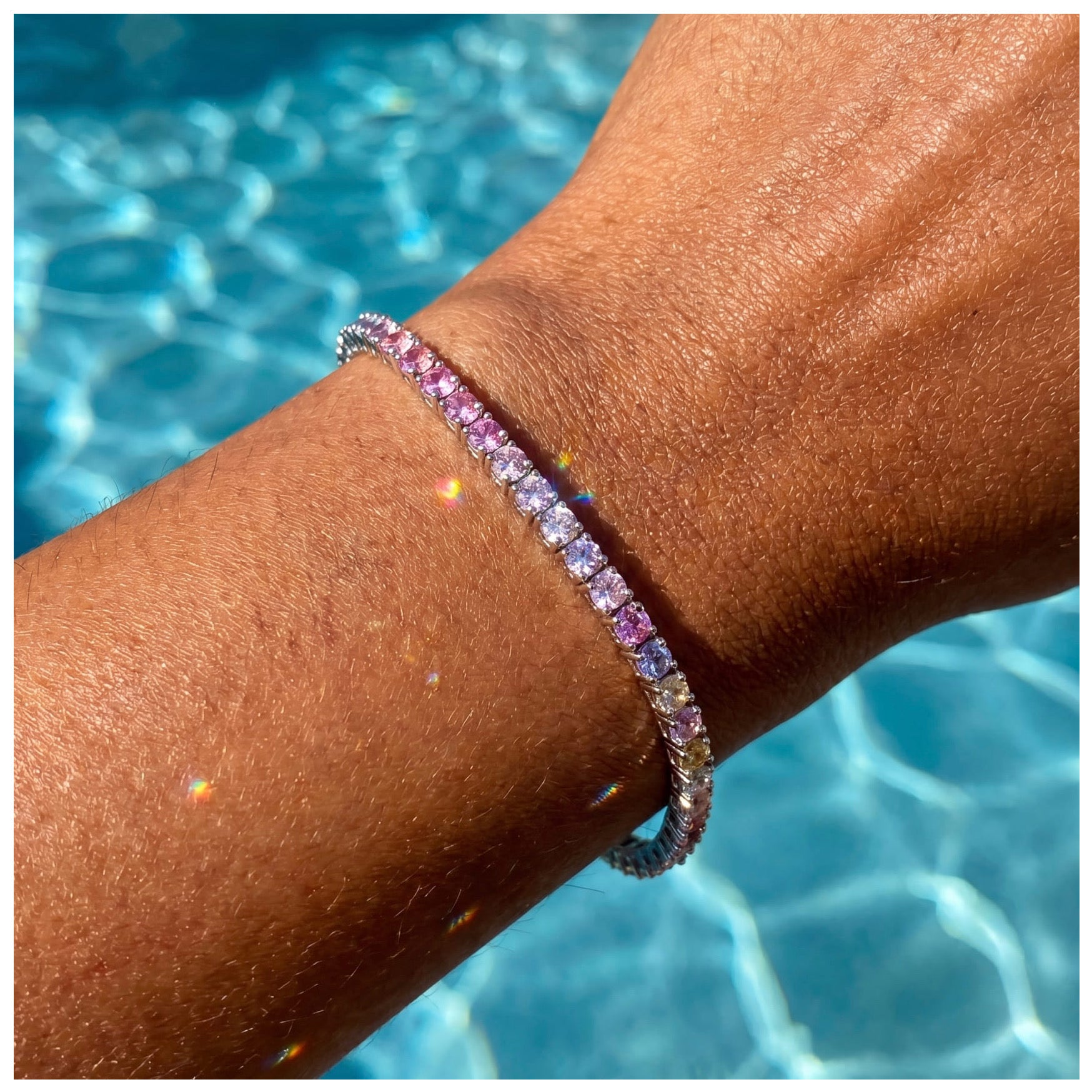 ICED OUT 2MM "COLORFUL TENNIS" ARMBAND - ICERAIN JEWELRY