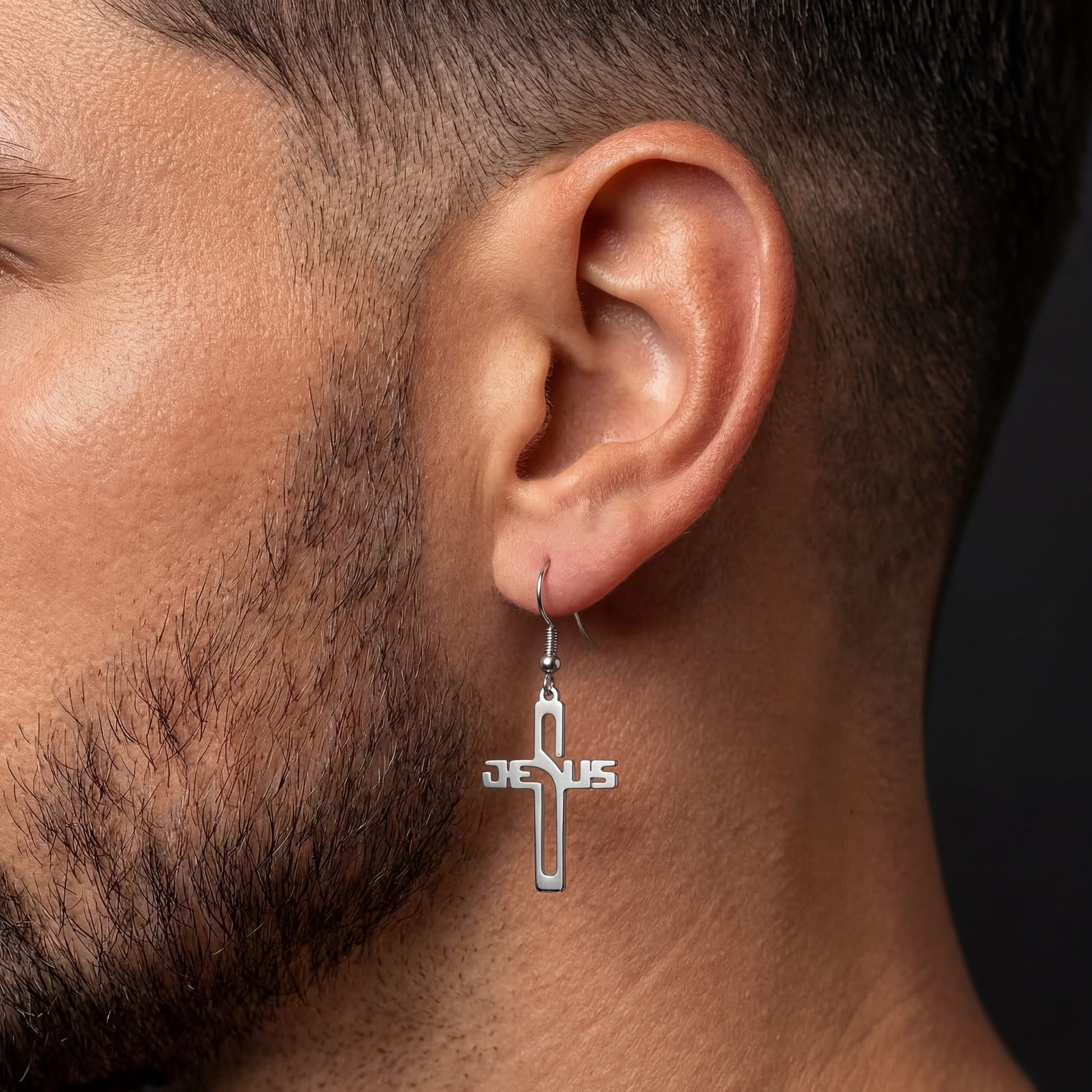 EDELSTAHL "JESUS" OHRRINGE - ICERAIN JEWELRY