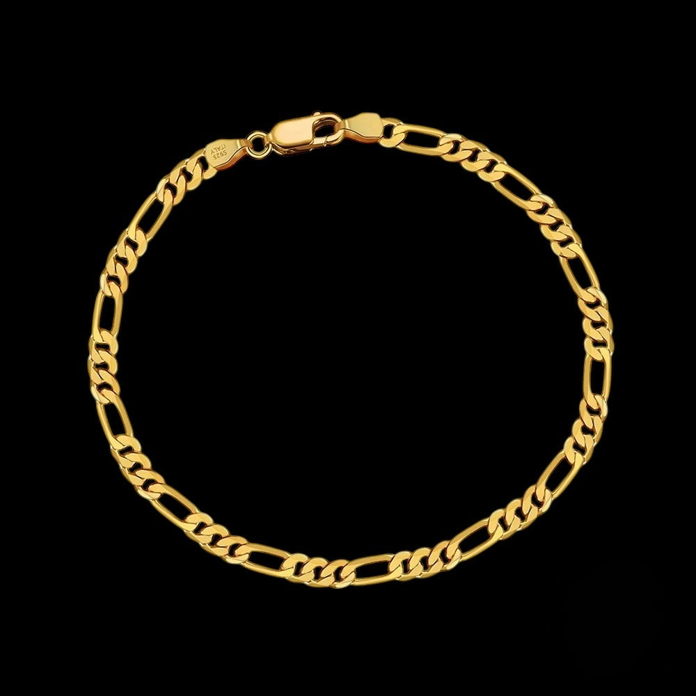 925S SILVER 18K GOLD "FIGARO" ARMBAND [CLASSIC VERSION] - ICERAIN JEWELRY