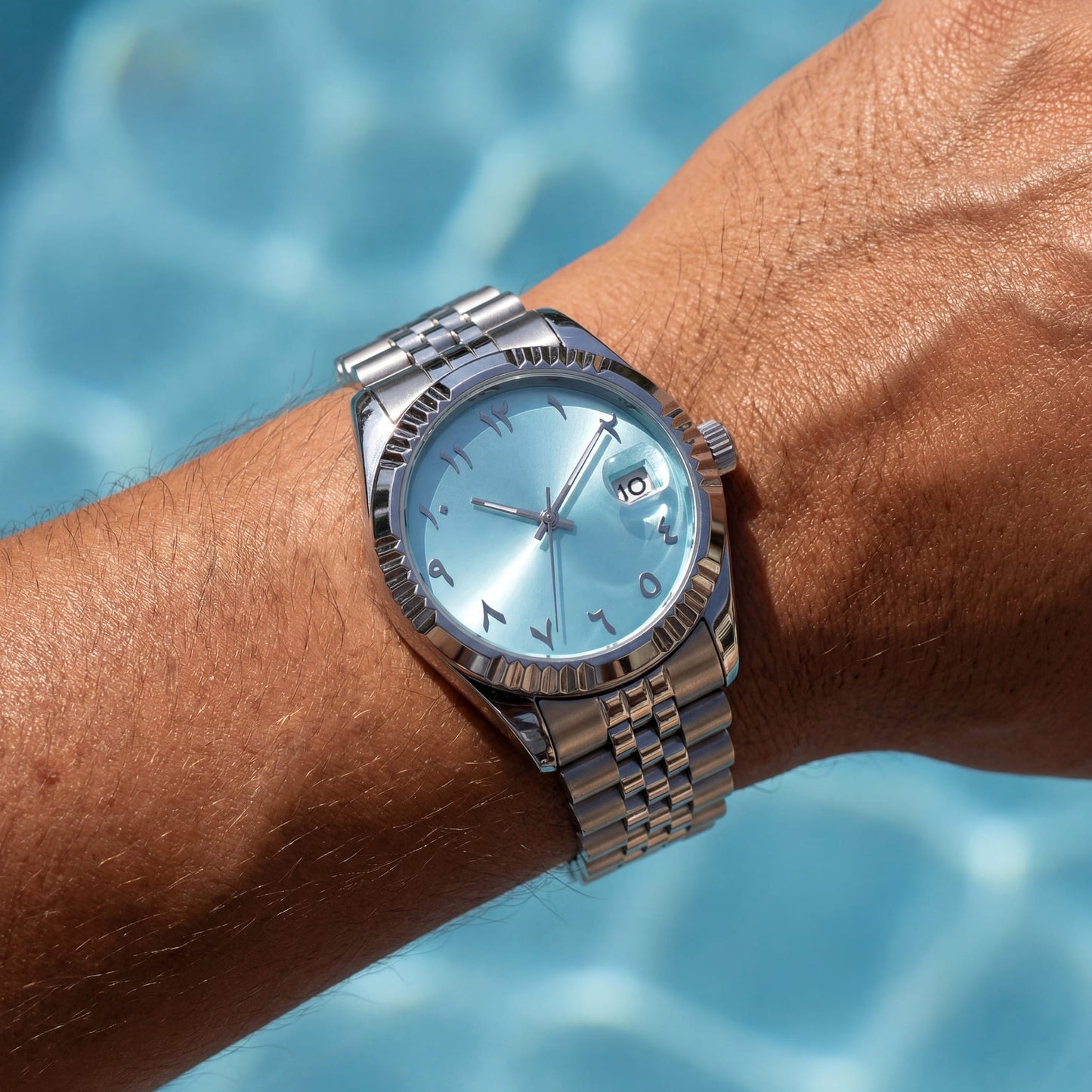 EDELSTAHL AUTOMATIK "ARABIC" UHR - ICERAIN JEWELRY