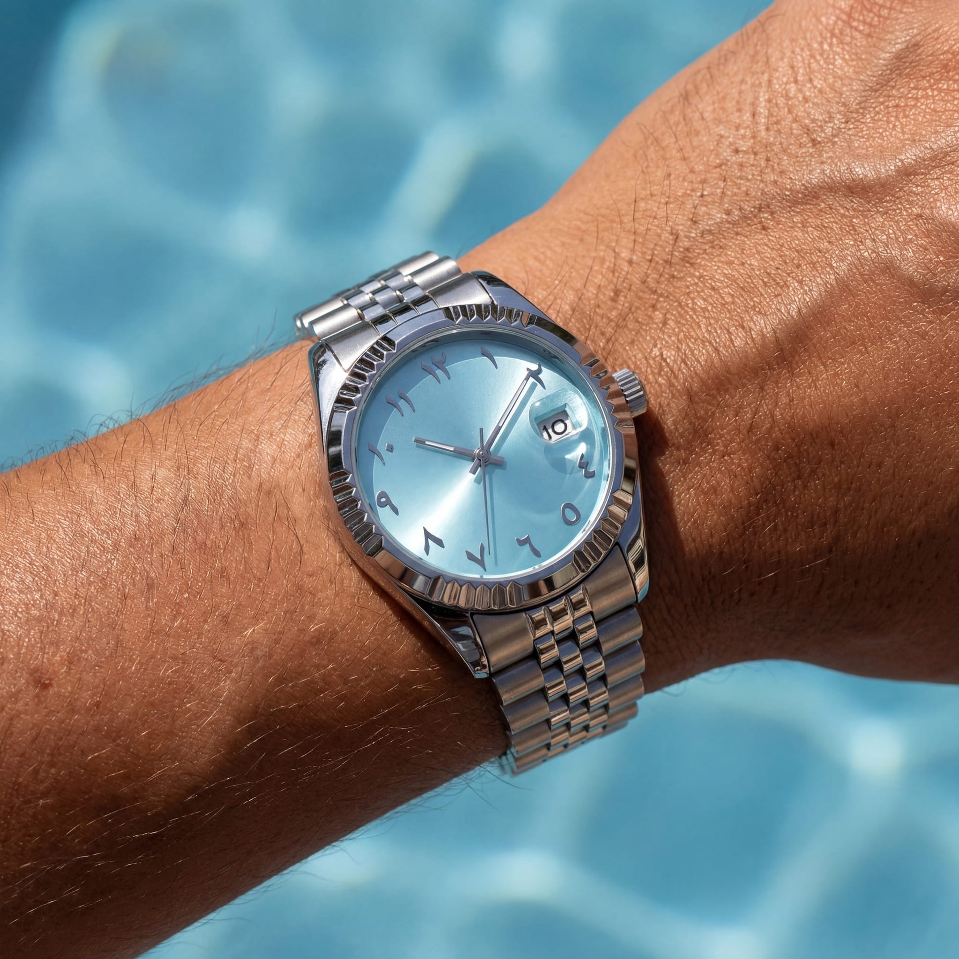 EDELSTAHL AUTOMATIK "ARABIC" UHR - ICERAIN JEWELRY
