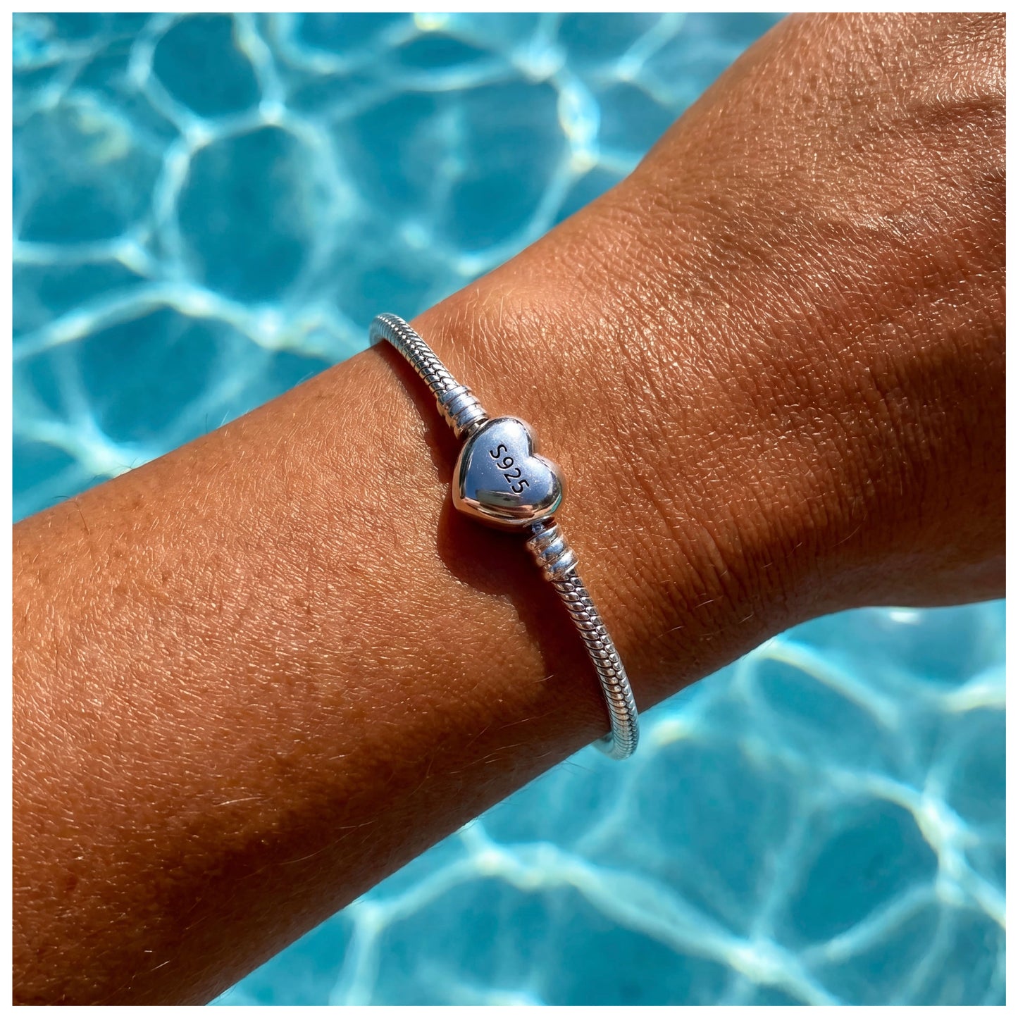 925S SILVER "HEART" CHARM ARMBAND - ICERAIN JEWELRY